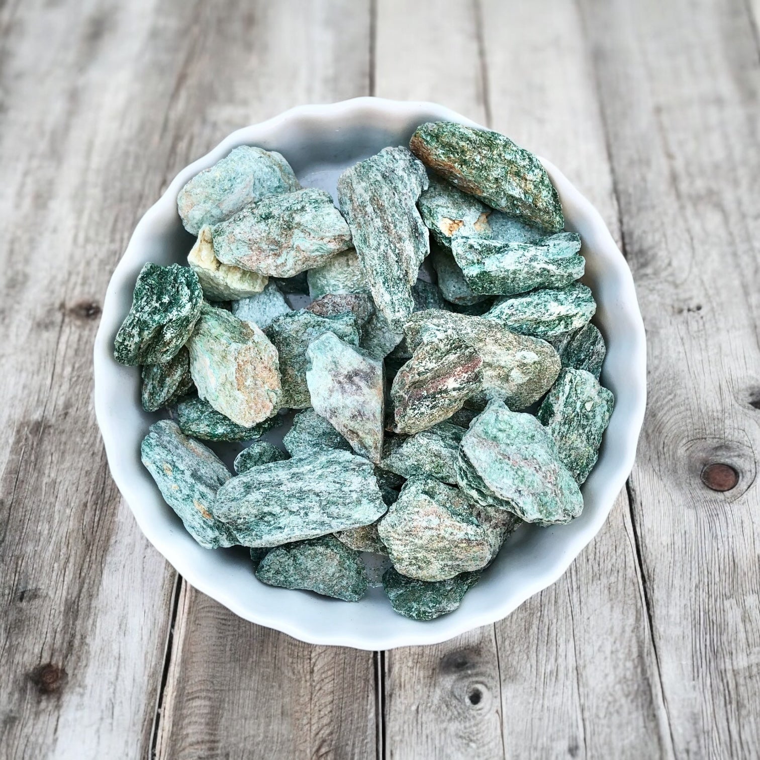 Fuchsite Raw Stones with Card- Stone of Happiness & Creating Healthy Boundaries