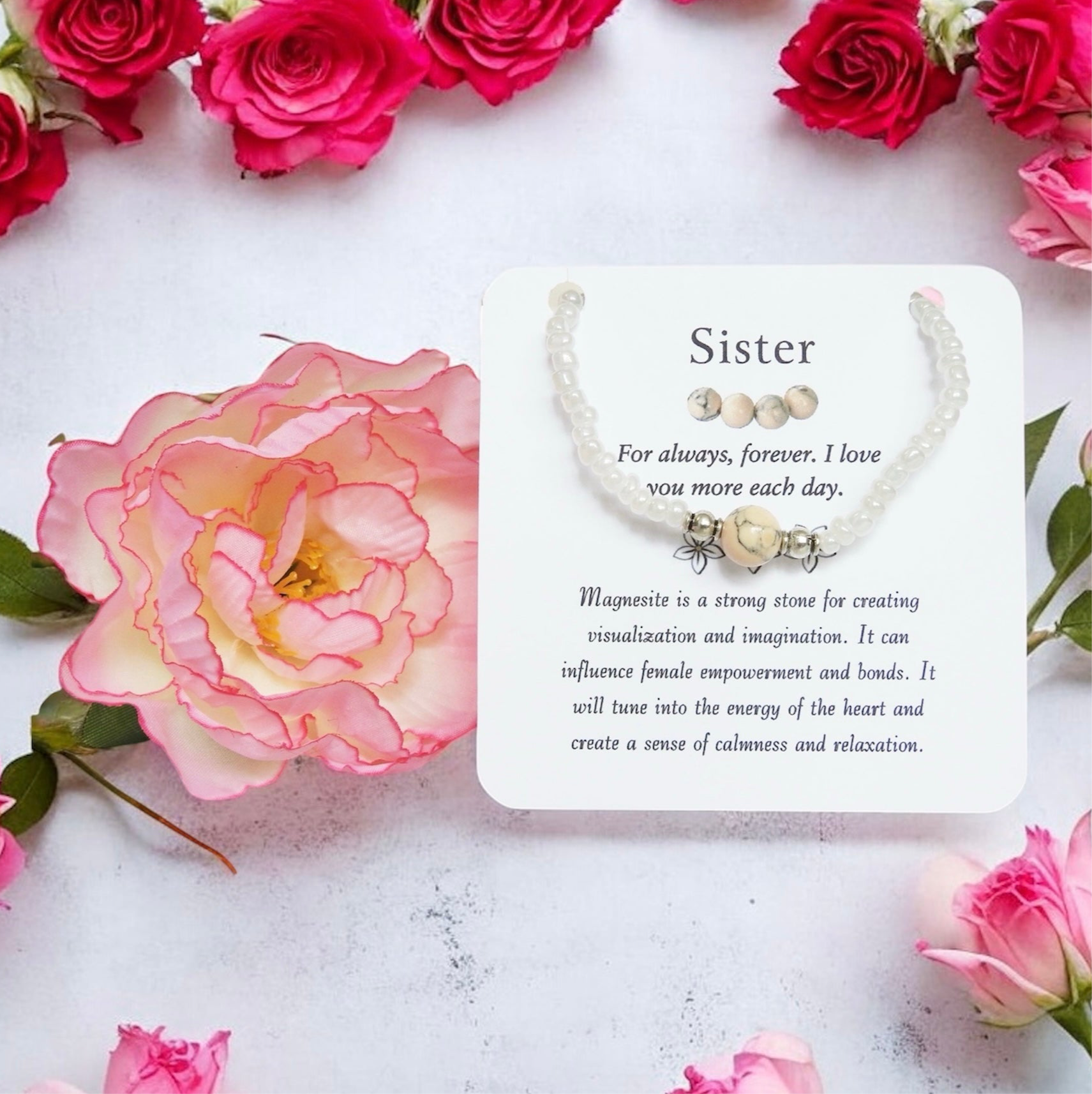 Sister Bracelet- Magnesite Bracelet - Mindful Intentions