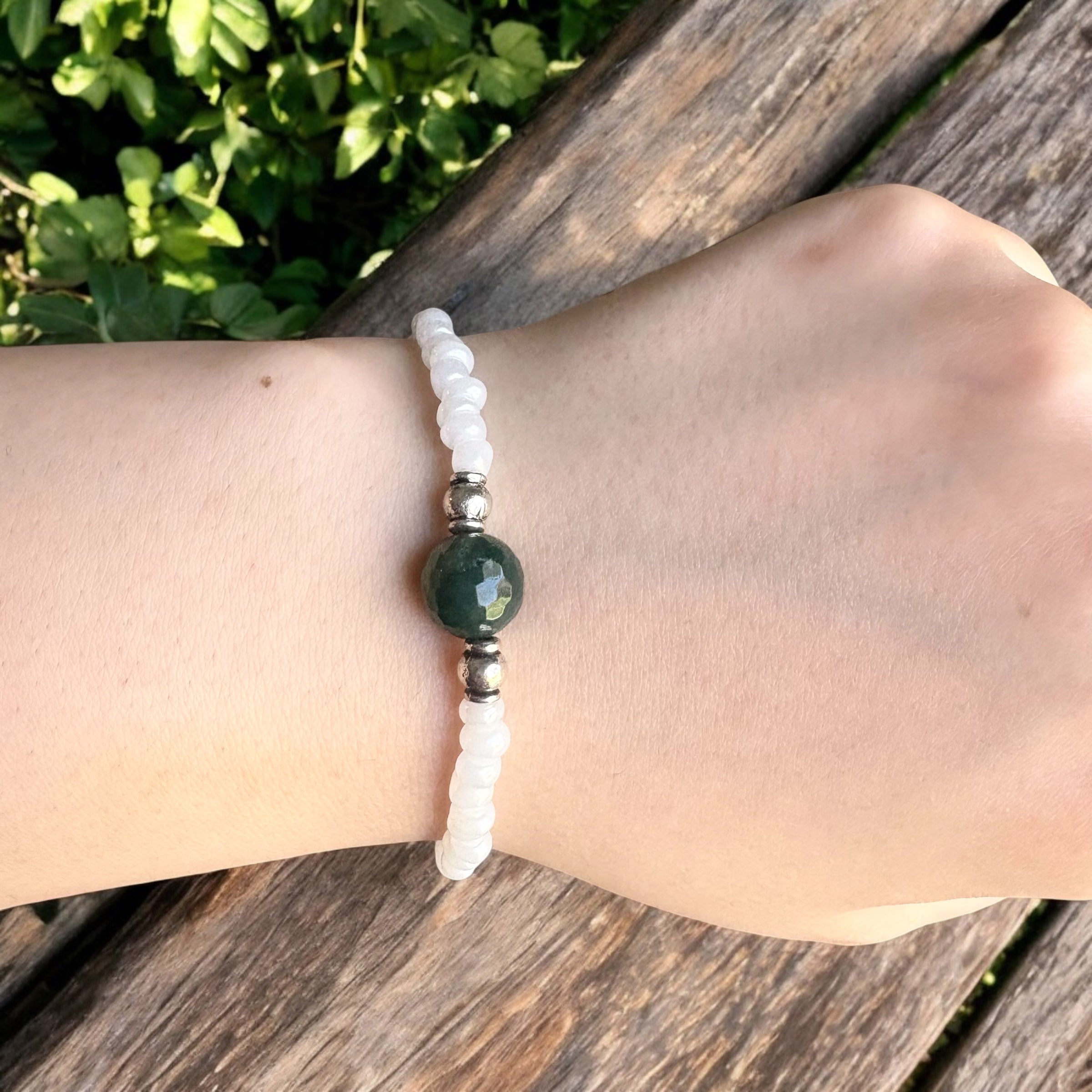 Moss Agate Bracelet- For Abundance, New Beginnings, & Growth