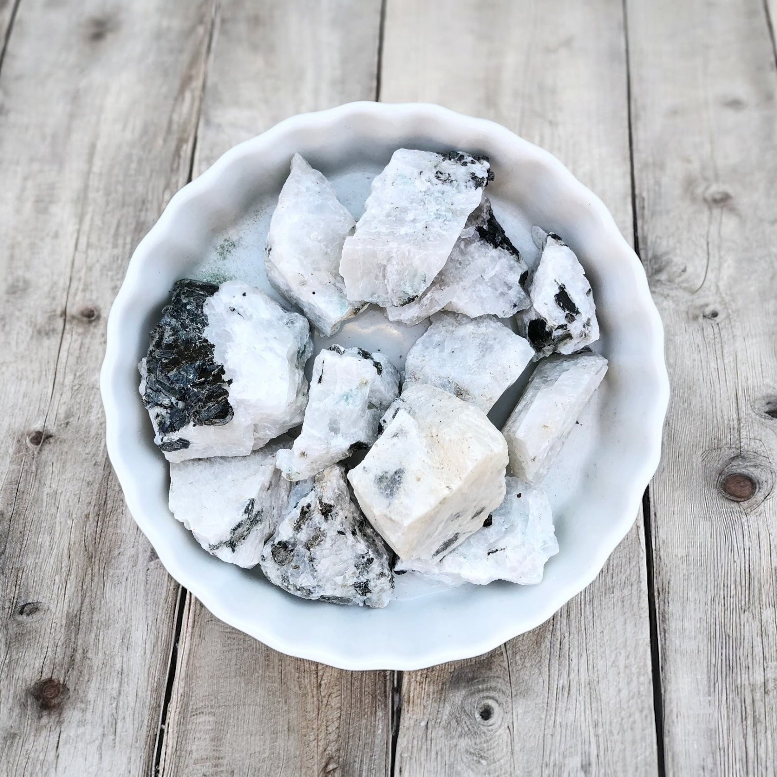 Rainbow Moonstone Raw Stones with Card- Stone of Intuition, Empowerment and New Beginnings