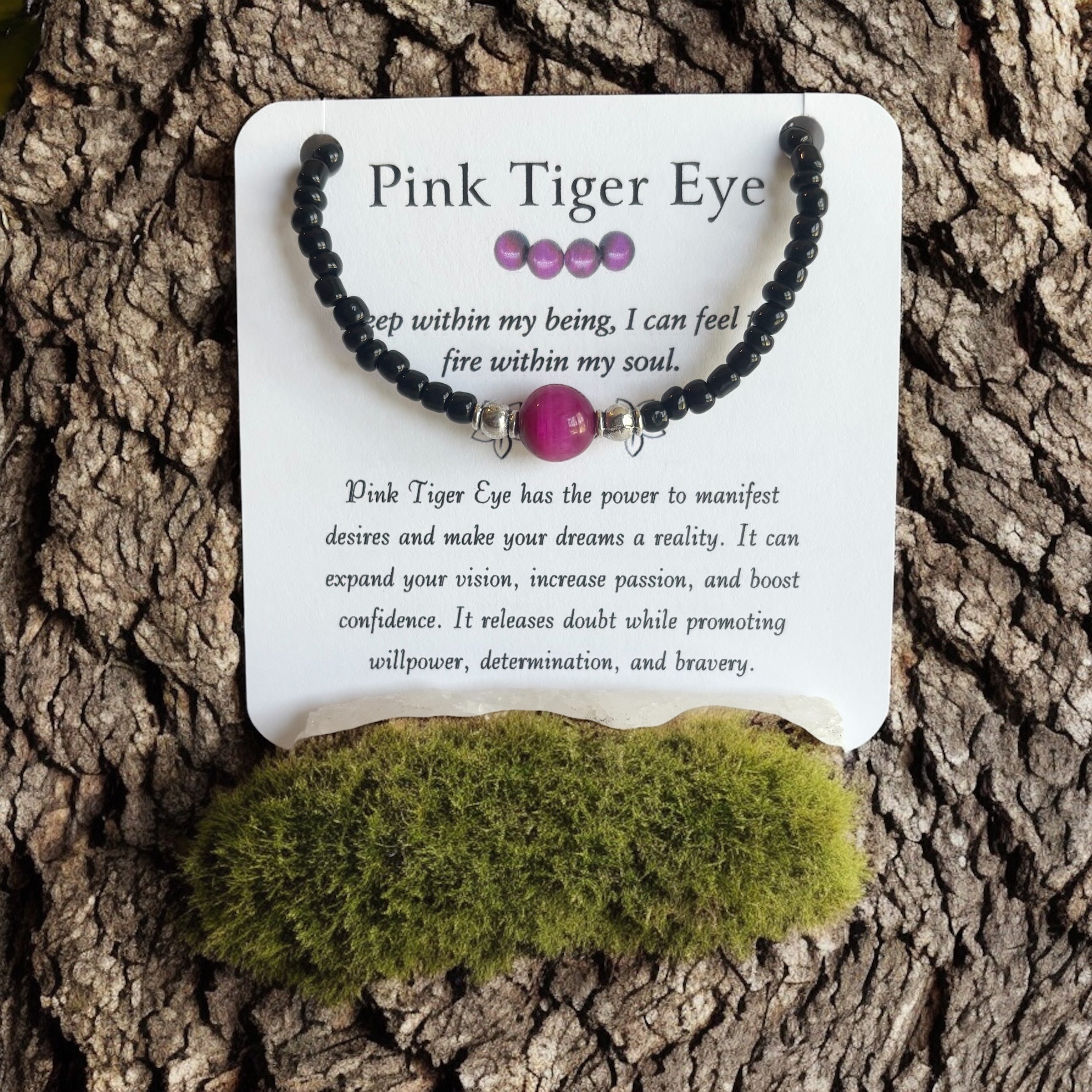 Pink Tiger Eye Bracelet- For Heart Based Decisions & Loving Connections