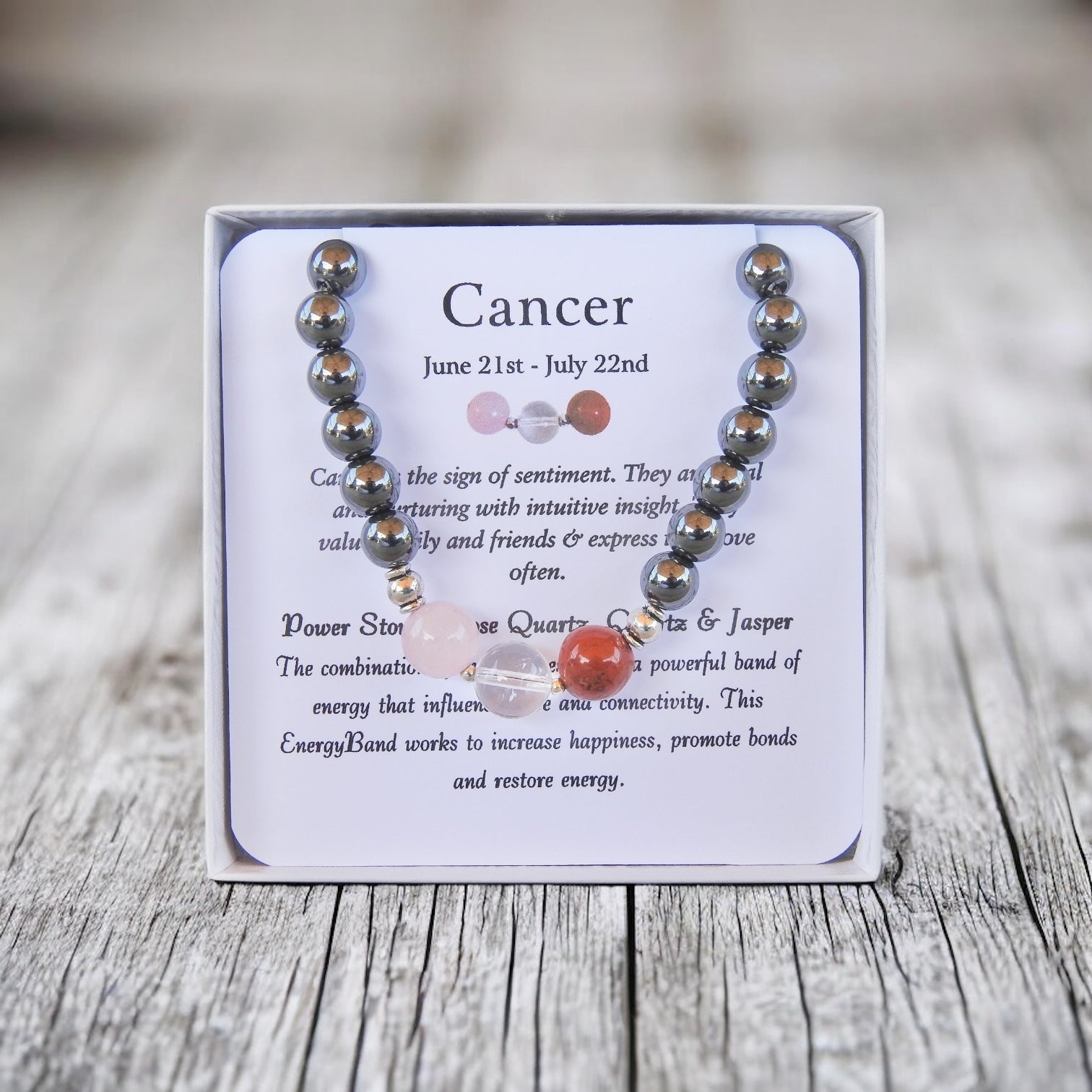 Cancer Bracelet - Men's Zodiac Bracelet - Mindful Intentions