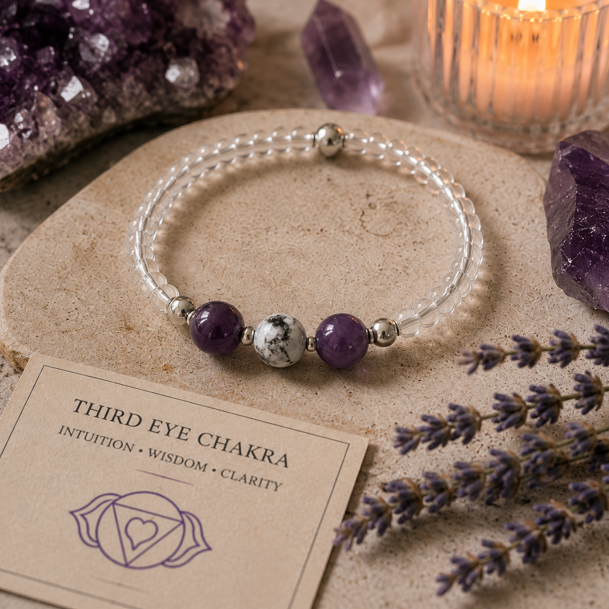 Third Eye Chakra Bracelet- For Building Intuition & Manifestation