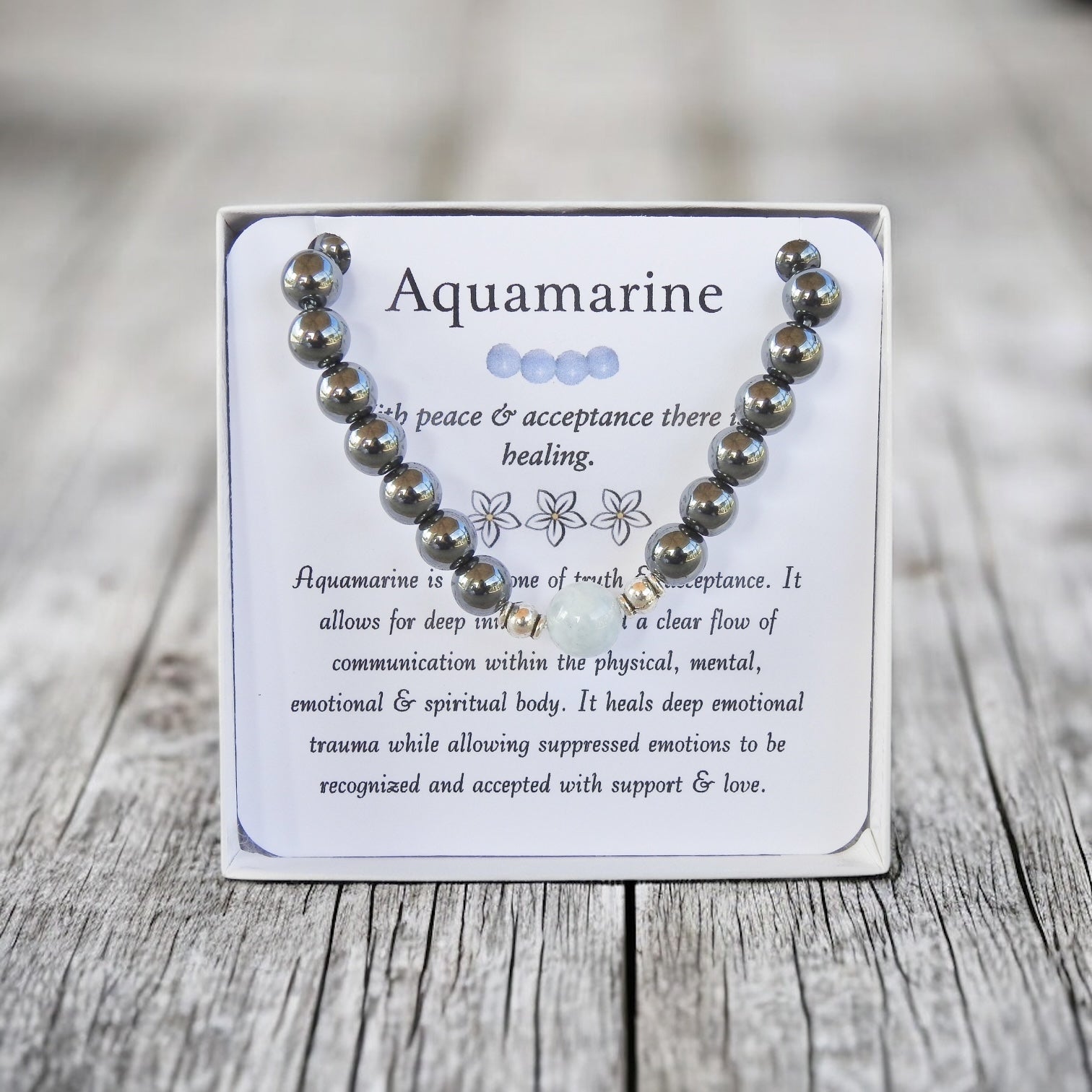 Aquamarine Men's Bracelet- For Positive Movement Forward - Mindful Intentions