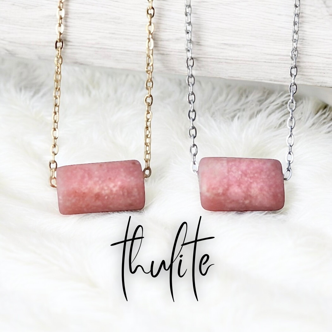 Thulite Necklace- Stone of New Habits & Healing the Past - Mindful Intentions