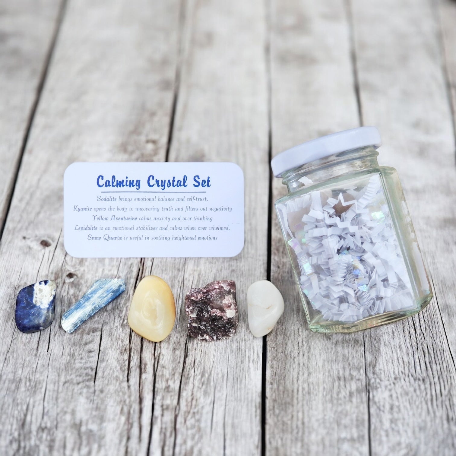 Calming Crystal Set in Jar