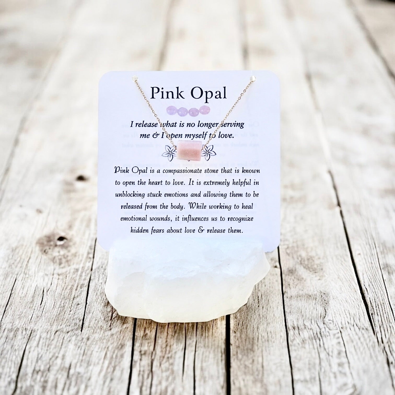 Pink Opal Necklace- Stone of New Love & Vulnerability