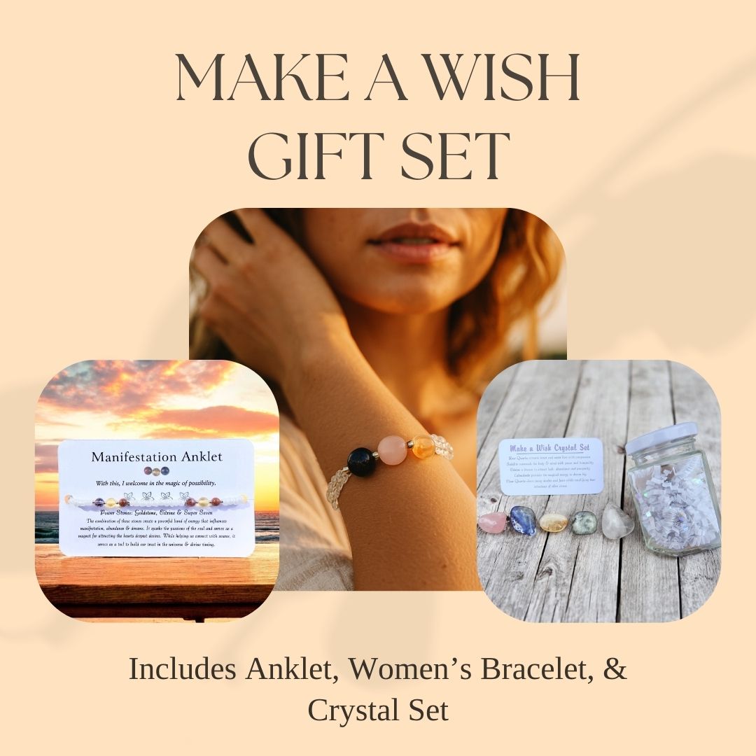 Make a Wish Crystal Bundle — Anklet, Bracelet & Crystal Jar Set