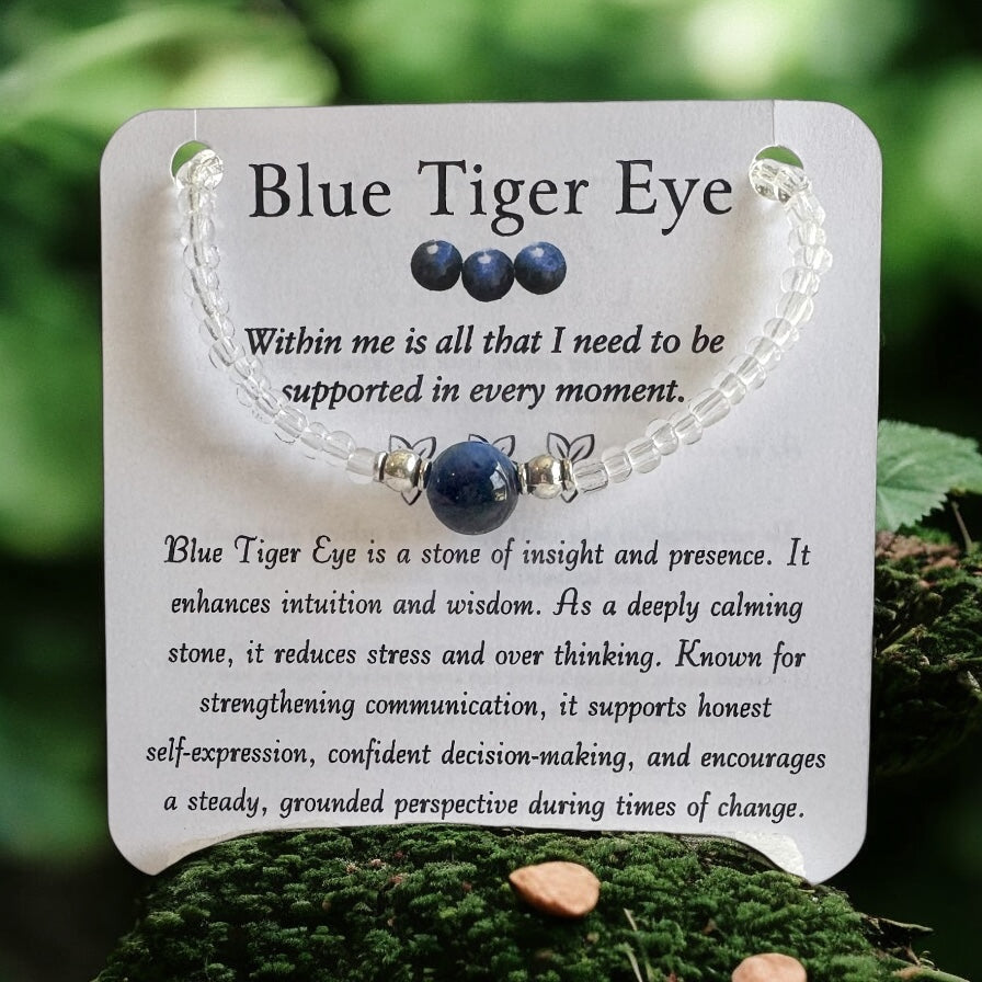 Blue Tiger Eye Bracelet- For Calming Strength & Self Assurance