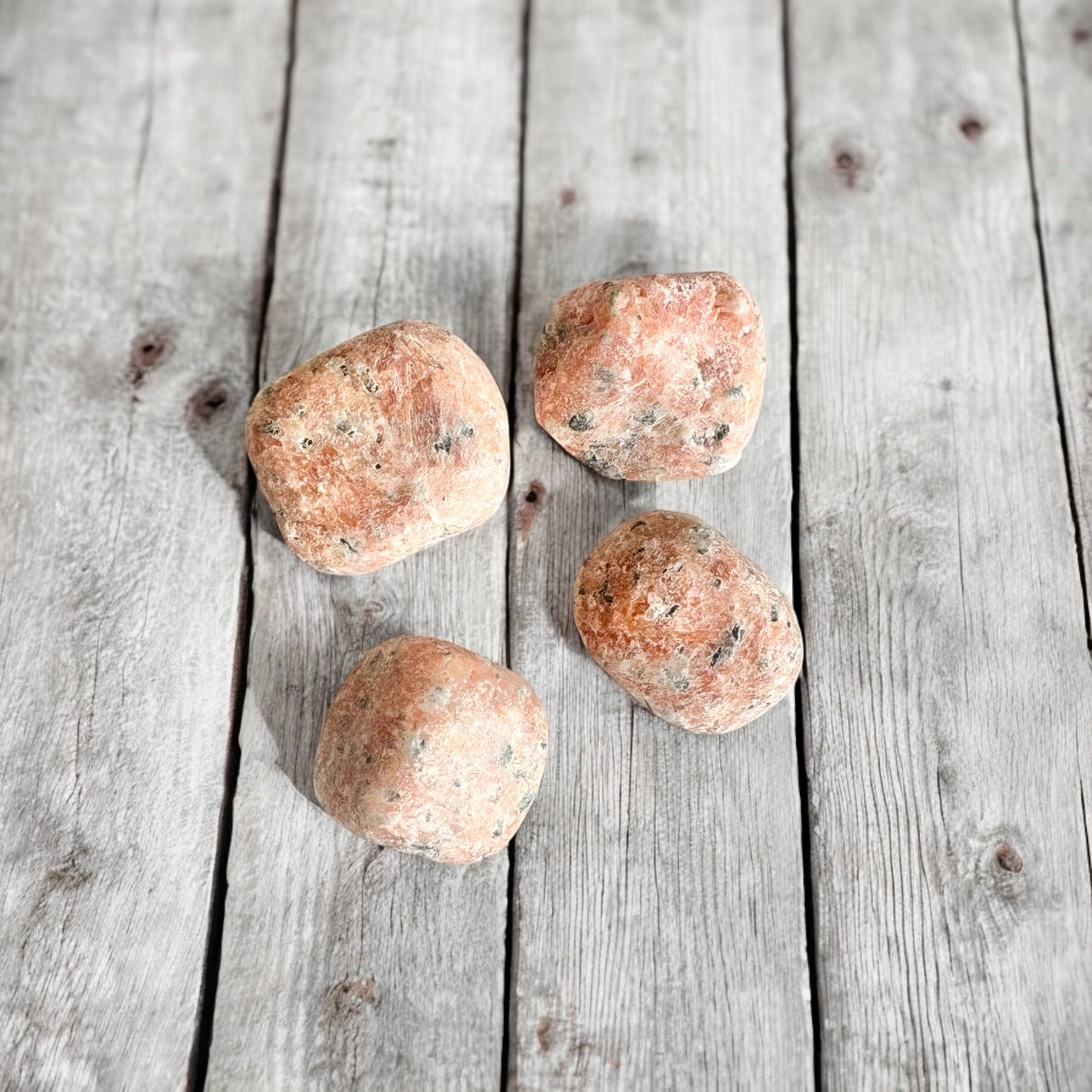Large Sunstone Tumbled Stones with Card- Stone of Favor & Personal Power