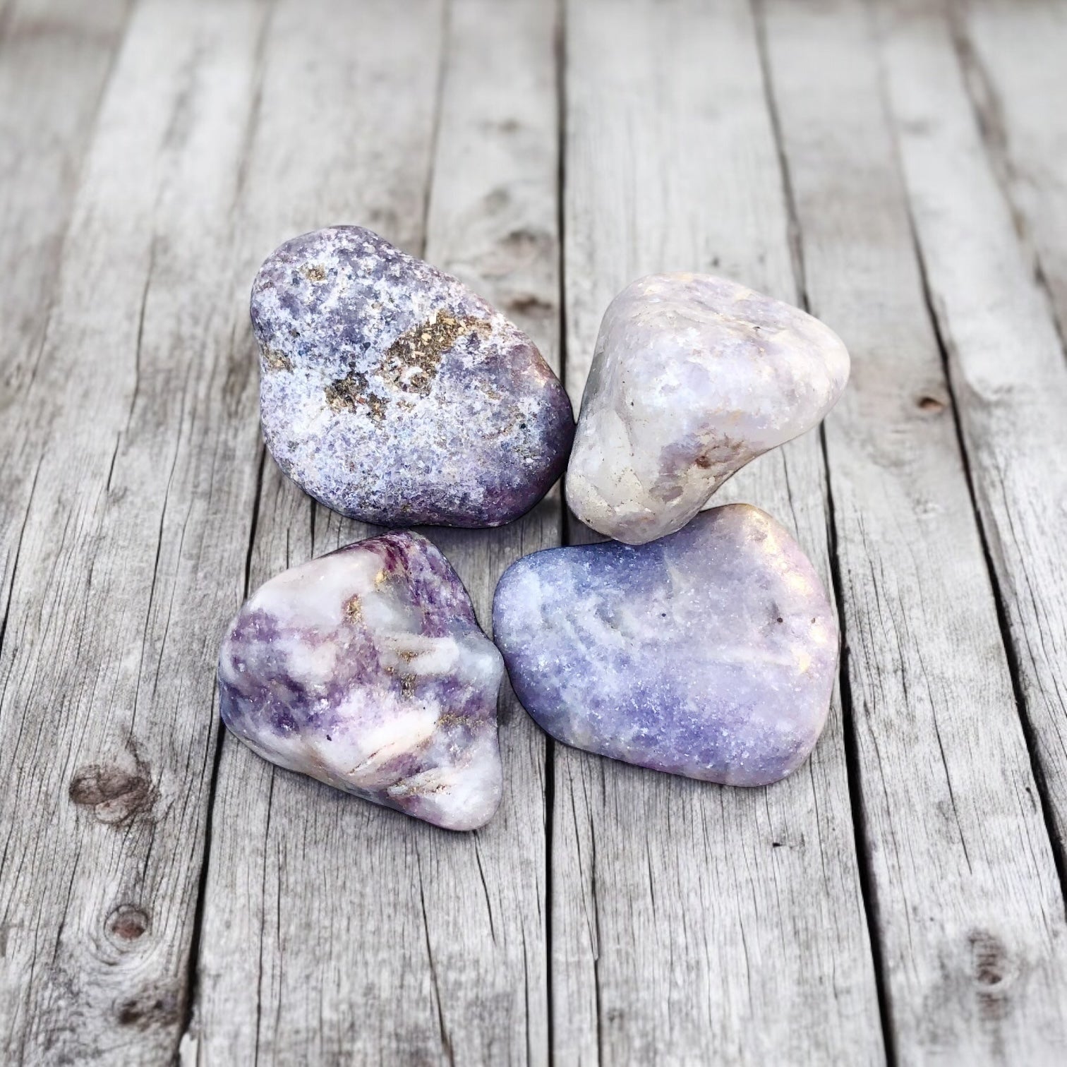 Large Lepidolite Stones with Card- Relieves Anxiety, Worry and Stress