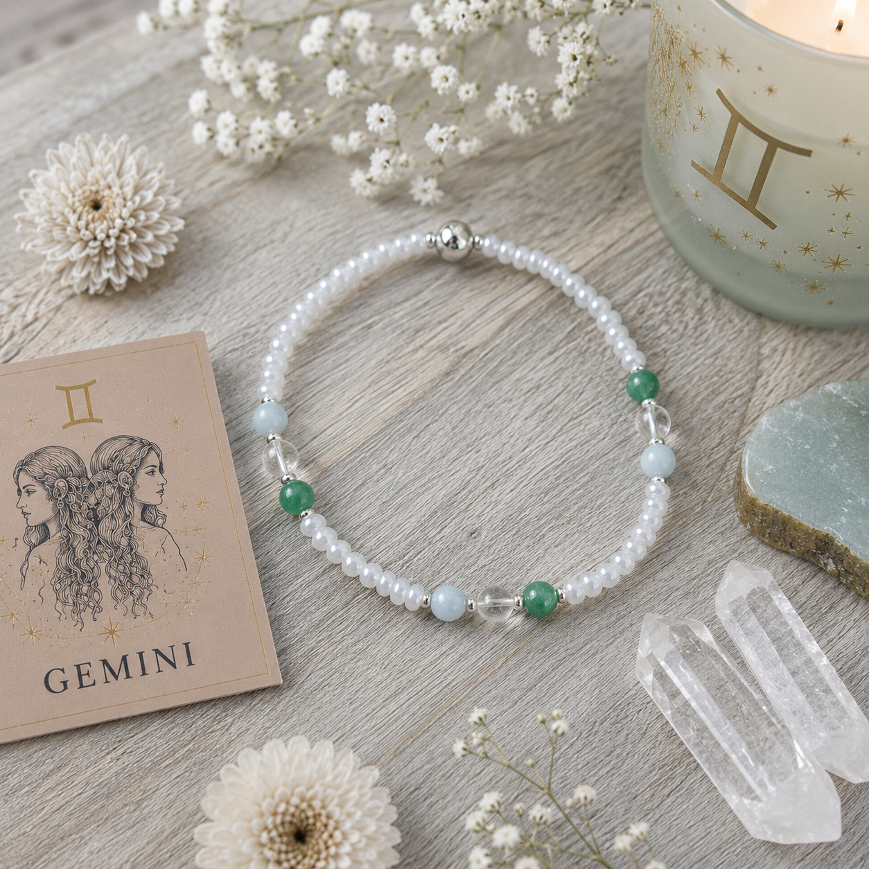 Gemini Zodiac Anklet- Beaded Anklet