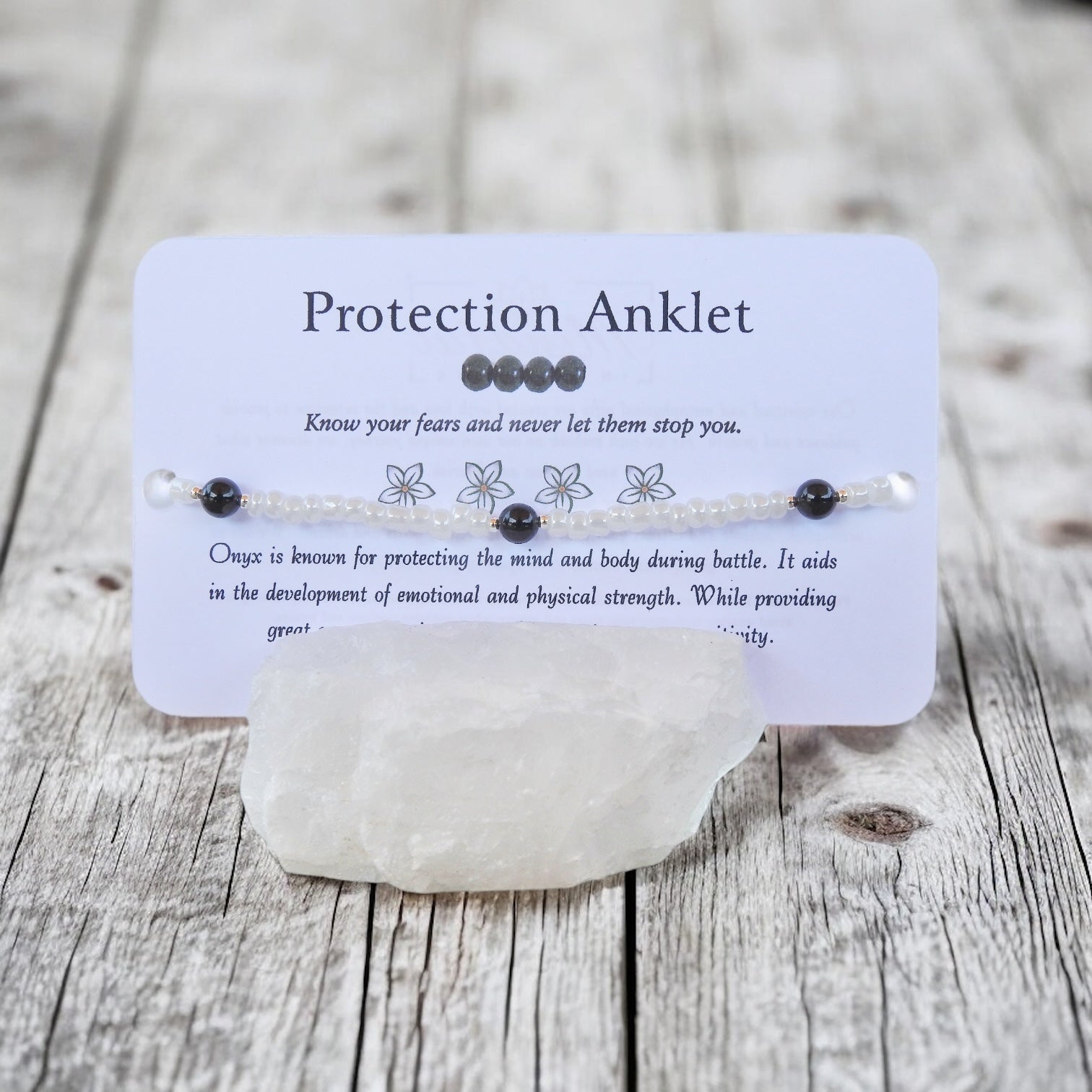 Protection Anklet - Onyx Beaded Anklet - Mindful Intentions
