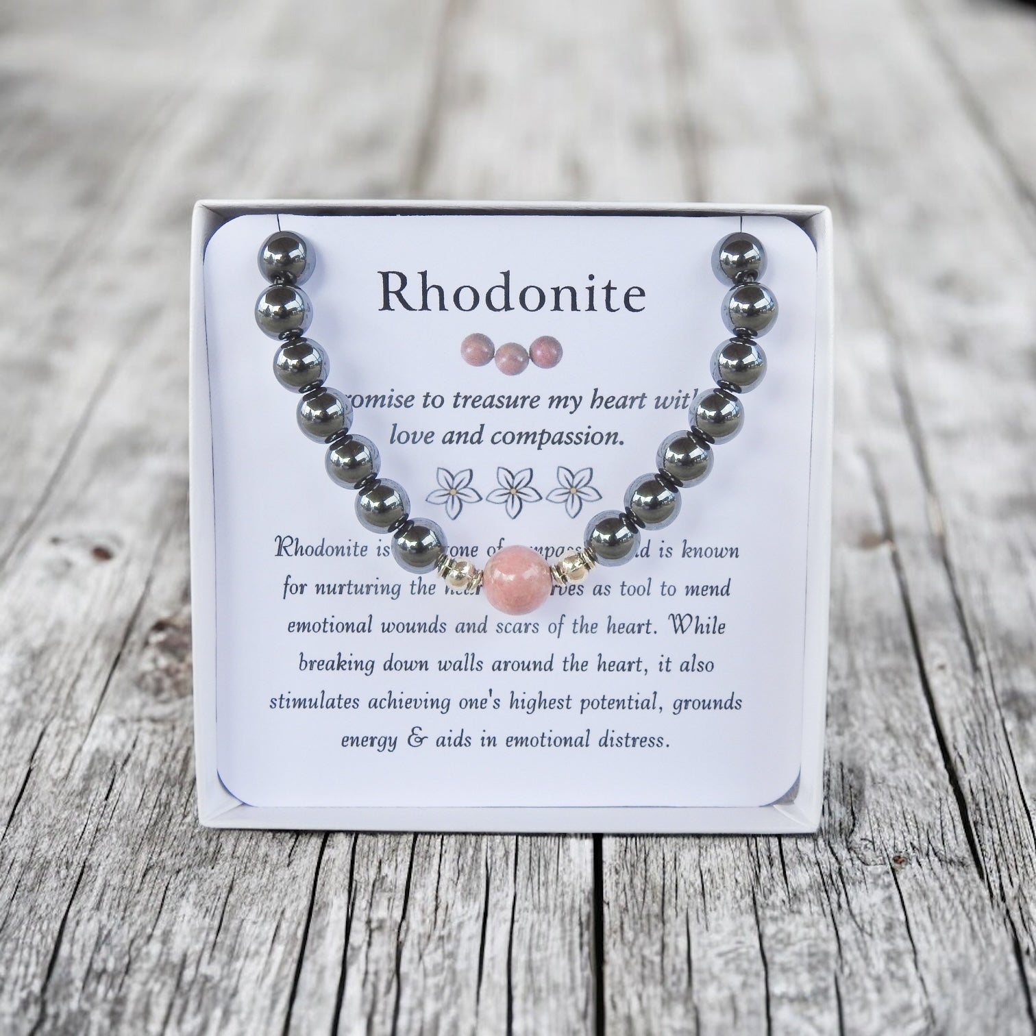 Rhodonite Men's Bracelet- For New Beginnings & Love - Mindful Intentions