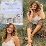 Happiness Anklet - Yellow Jade Beaded Anklet
