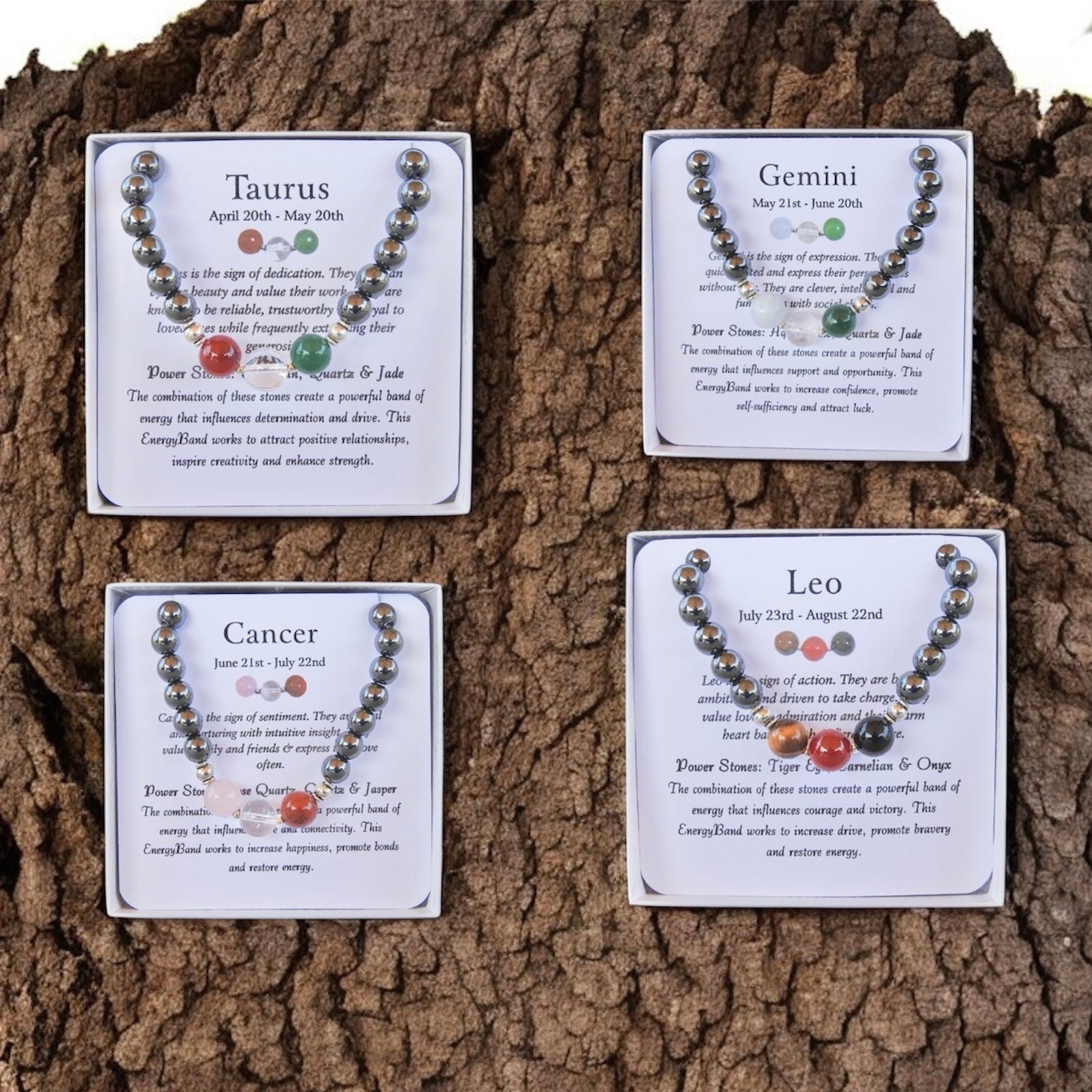Sun, Moon, & Rising Zodiac Sign Men's Bracelet Set