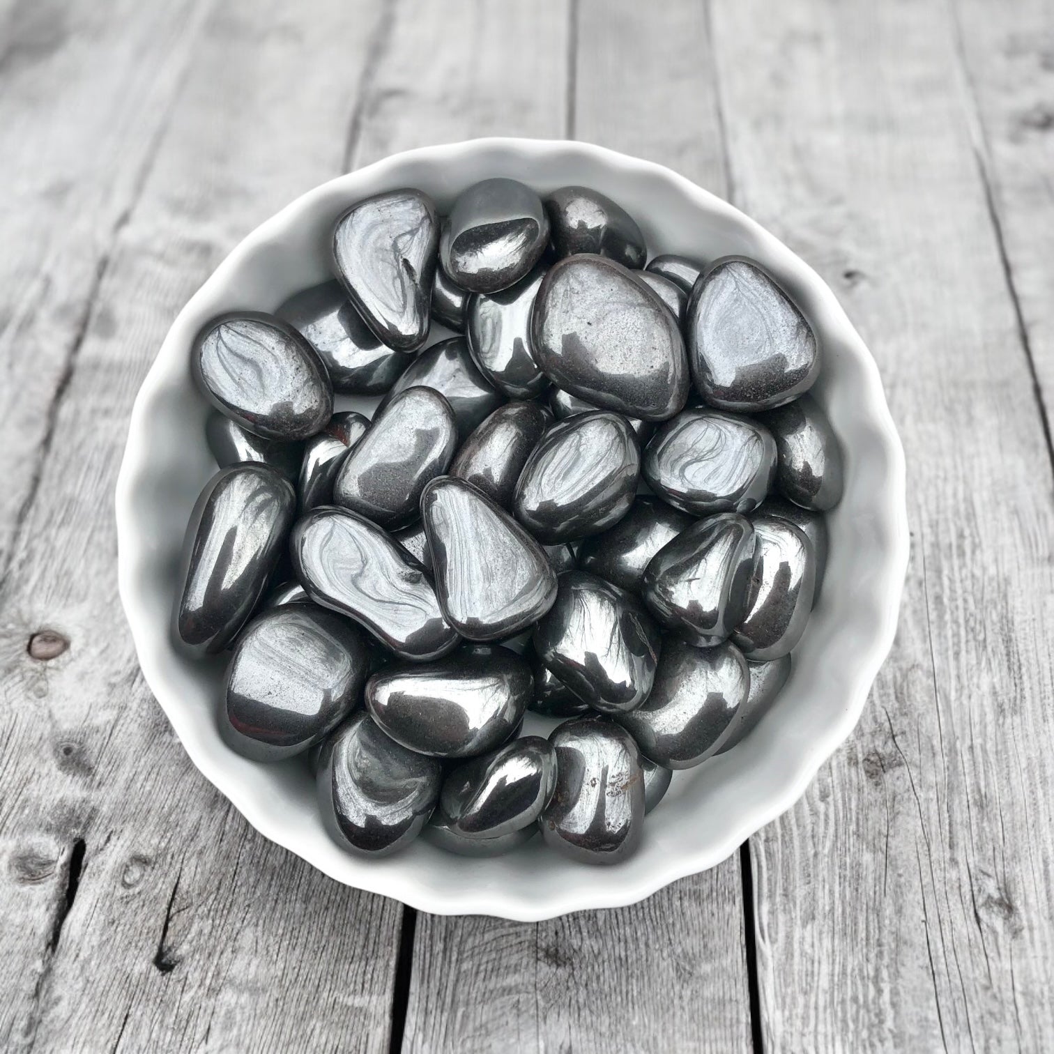 Hematite Tumbled Stones with Card- Stone of Protection and Grounding