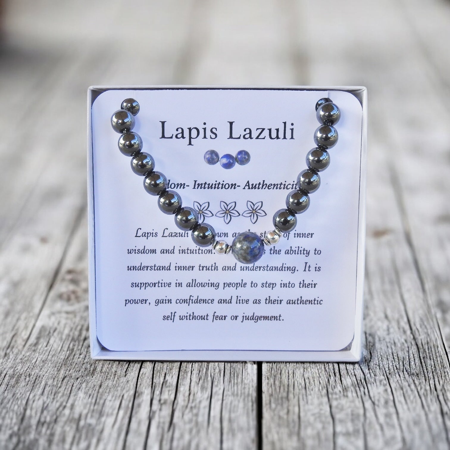 Lapis Lazuli Men's Bracelet- For Confidence in Being Your Authentic Self - Mindful Intentions