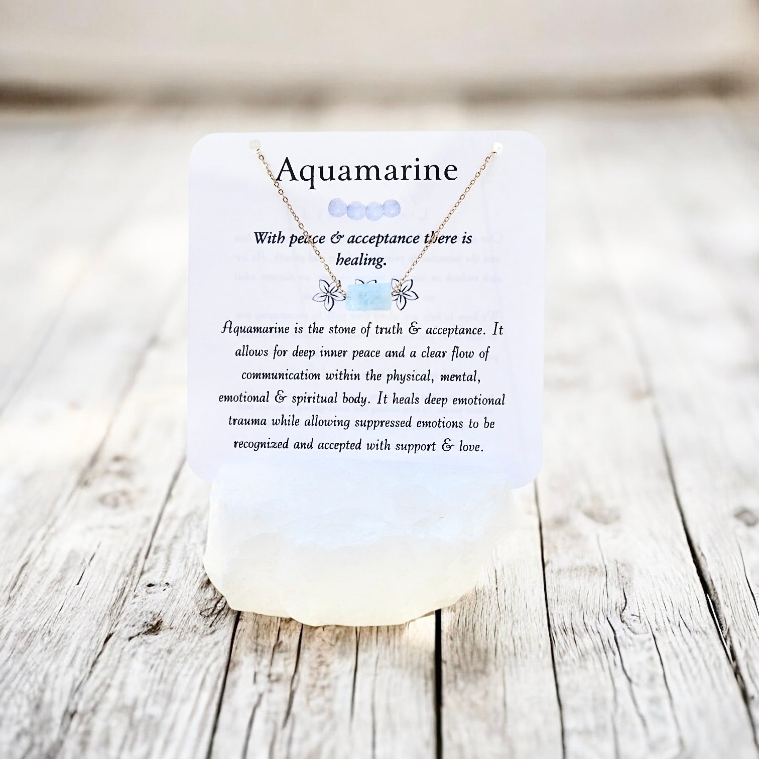 Aquamarine Necklace- Stone of Peace & Forward Movement