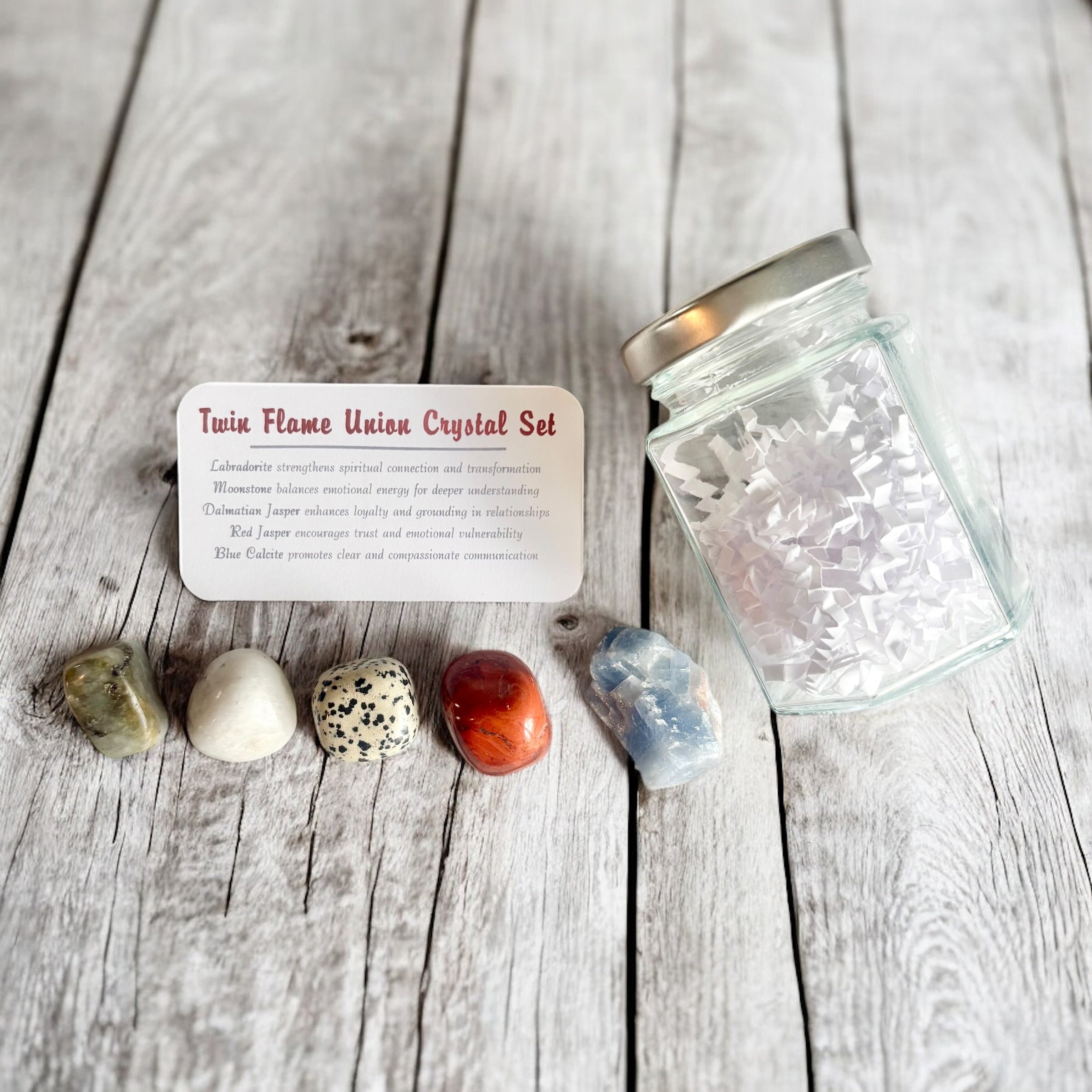 Twin Flame Union Crystal Set in Jar