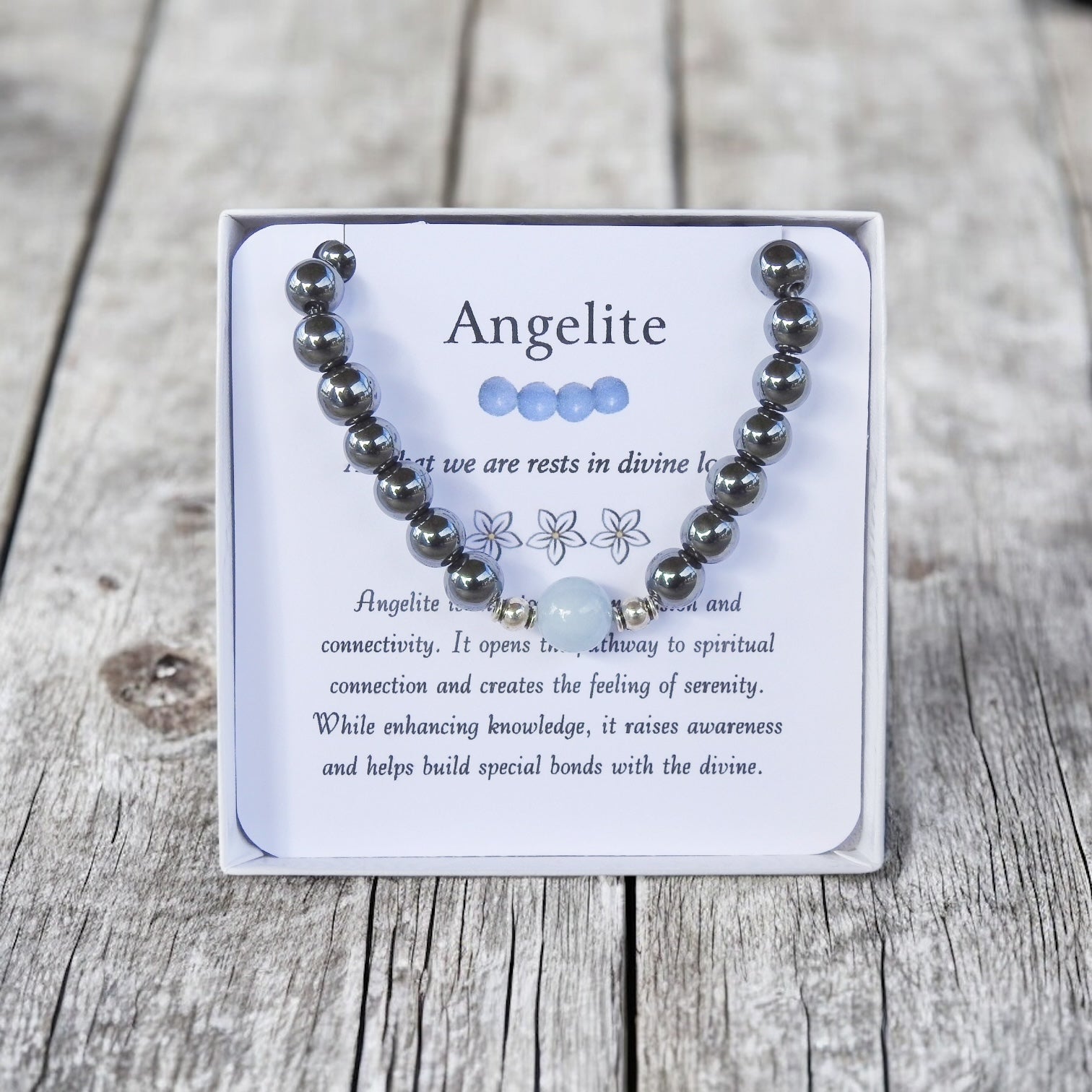 Angelite Men's Bracelet- For Connecting to Divine Source