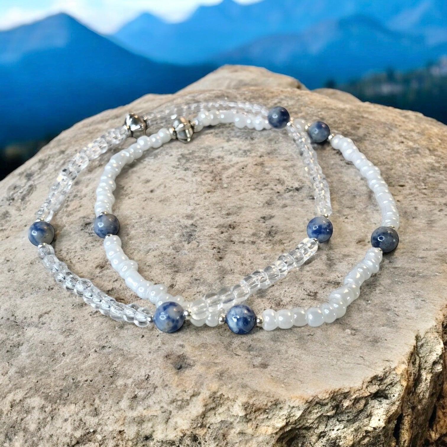 Tranquility Anklet - Sodalite Beaded Anklet - Mindful Intentions