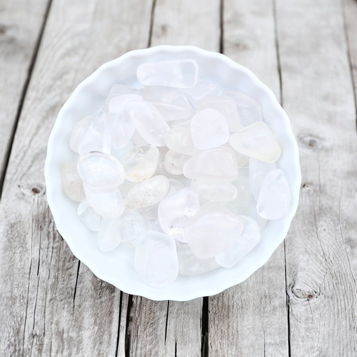 Clear Quartz Tumbled Stones with Card- Stone of Activation, Healing & Positive Energy
