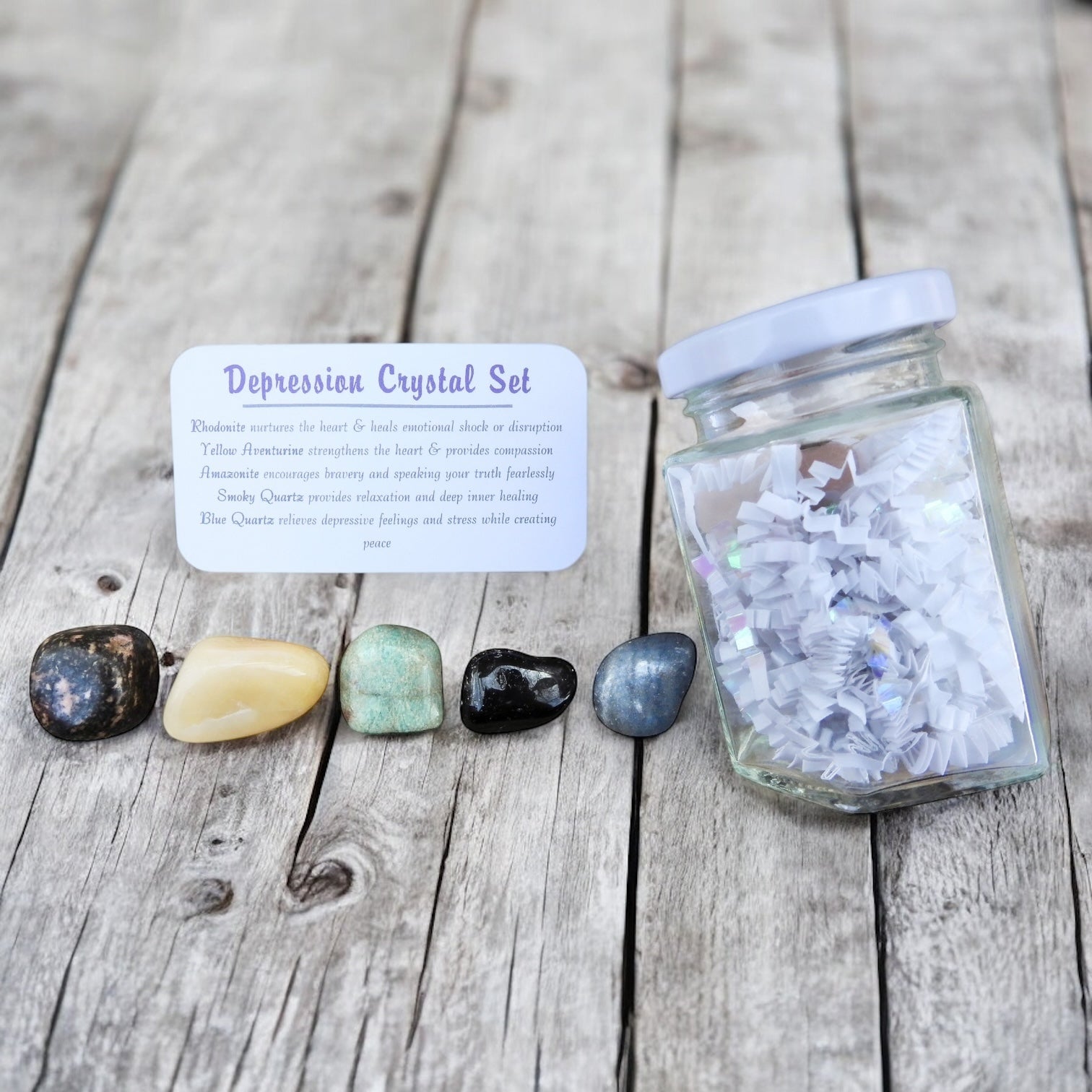 Depression Relief Crystal Set in Jar