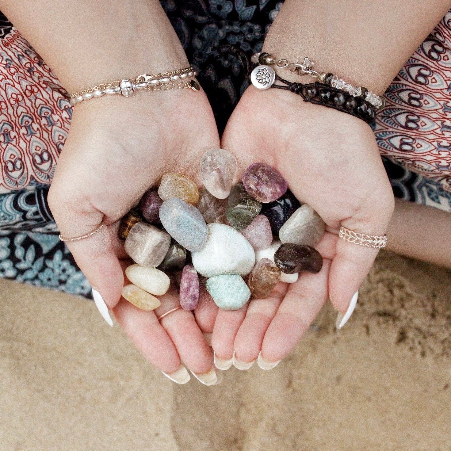 Choose Your Crystals — Custom Tumbled Stone Set with Meaning Cards