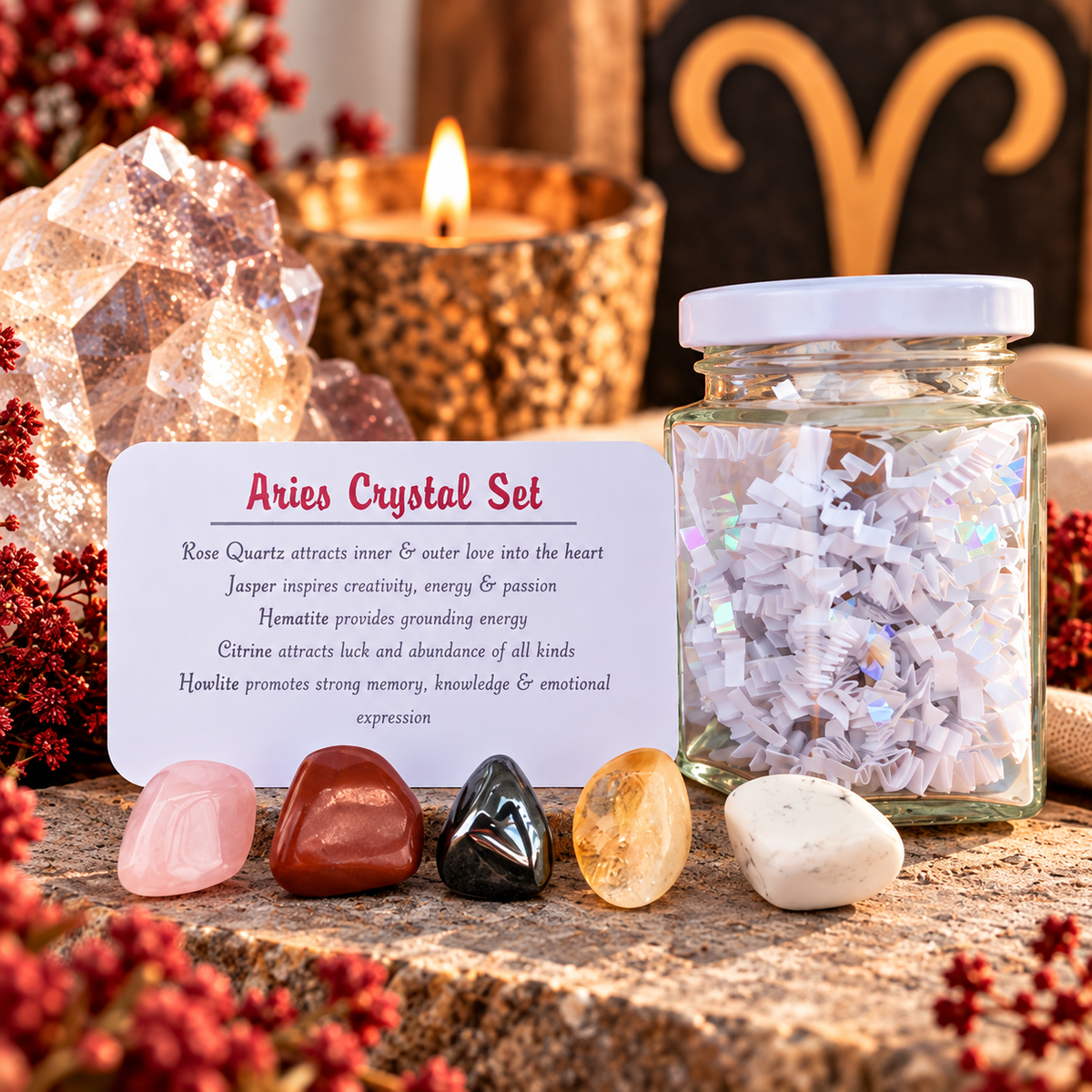Aries Crystal Set in Jar