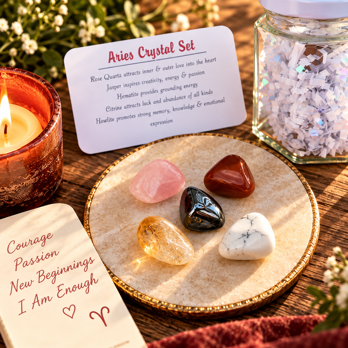Aries Crystal Set in Jar