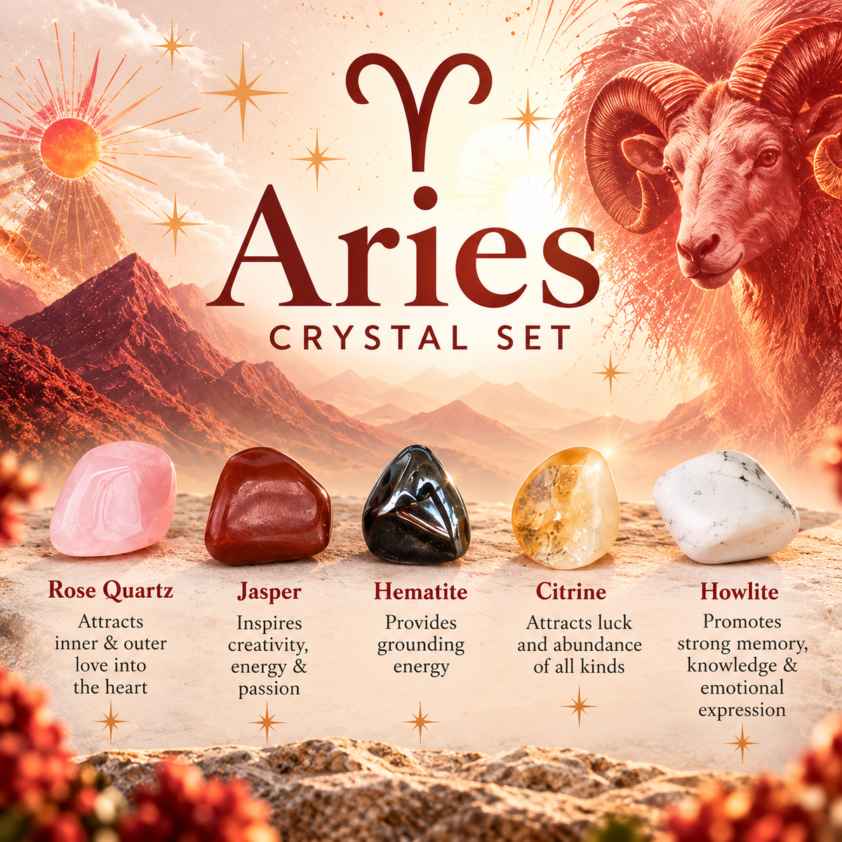 Aries Crystal Set in Jar