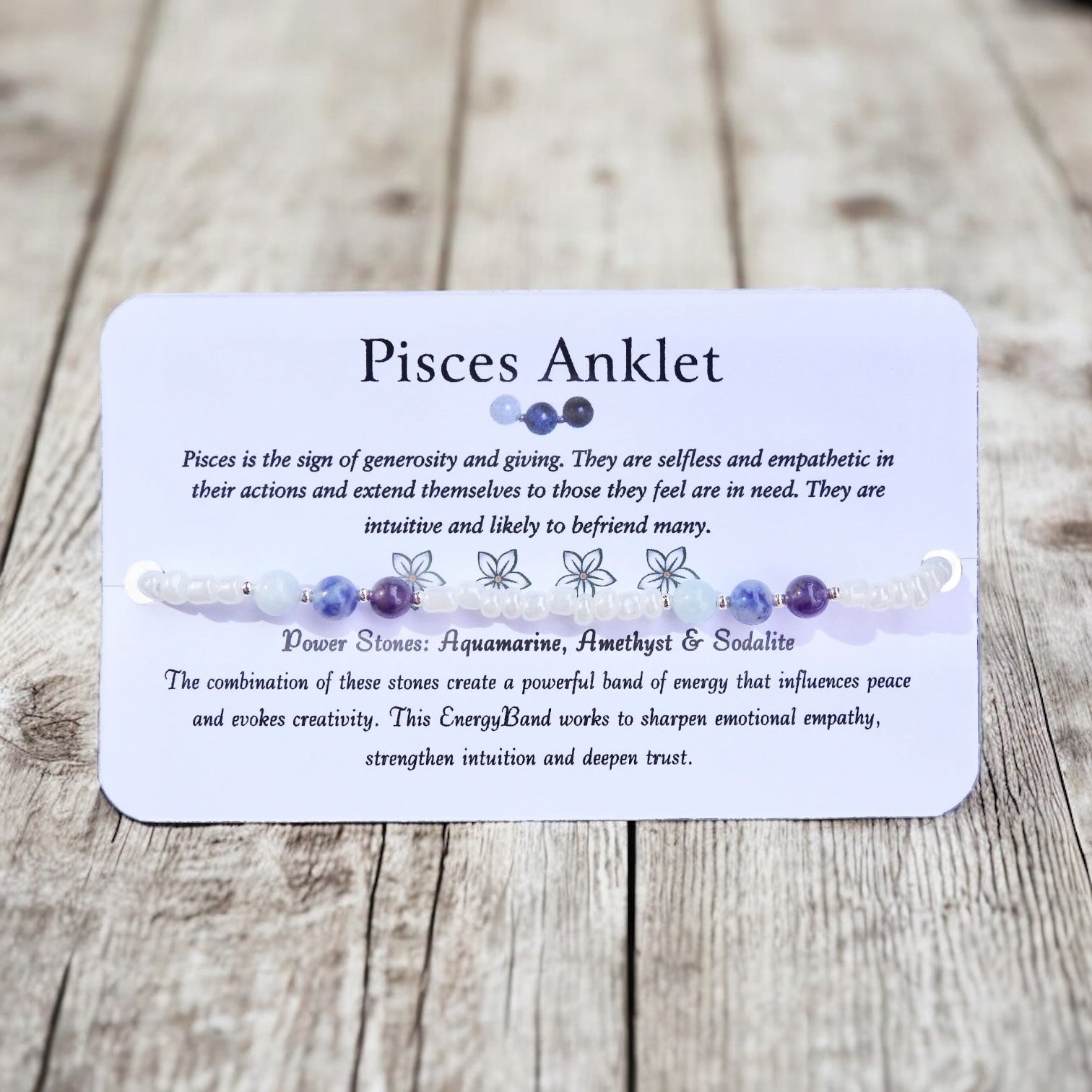 Pisces Zodiac Anklet - Beaded Anklet - Mindful Intentions