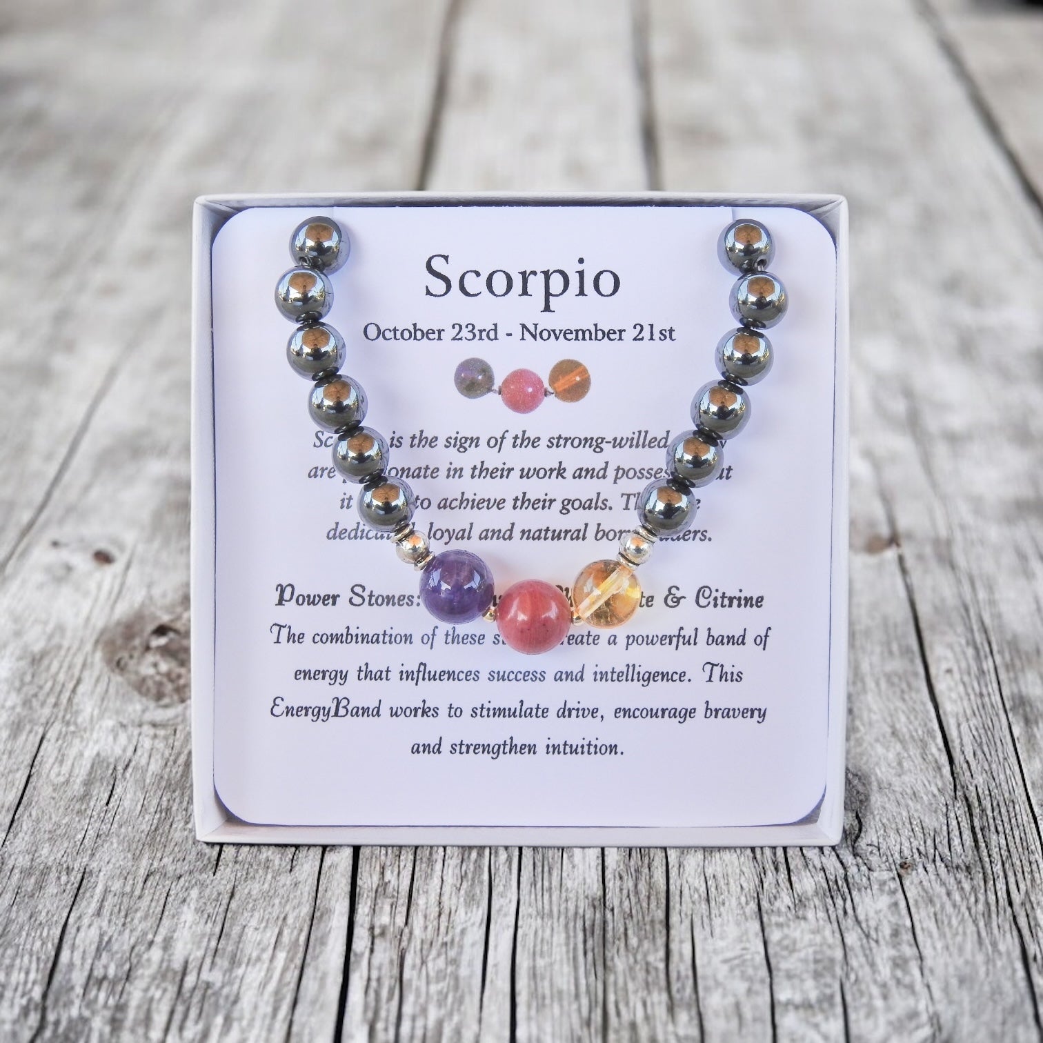 Scorpio Bracelet- Men's Zodiac Bracelet - Mindful Intentions