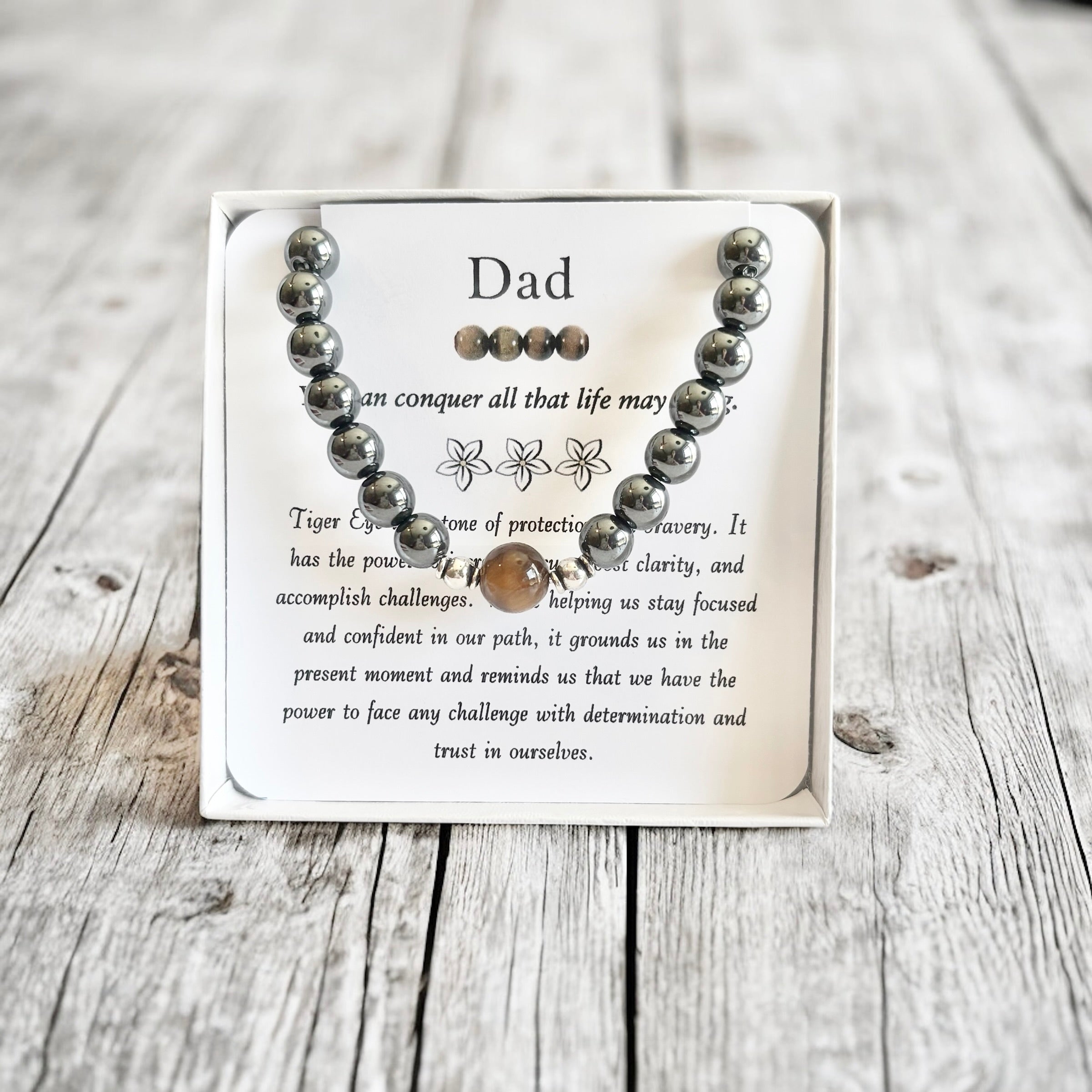 Dad Bracelet- Men's Tiger Eye Bracelet - Mindful Intentions