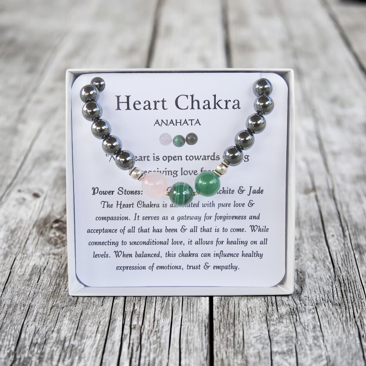 Men's Heart Chakra Bracelet- For Heart Healing & Emotional Support - Mindful Intentions