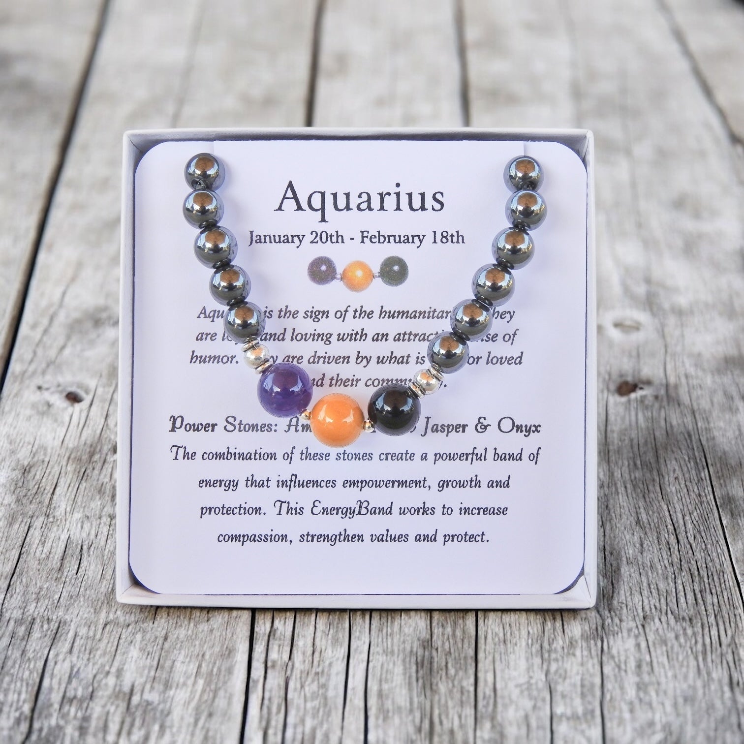 Aquarius Bracelet- Men's Zodiac Bracelet - Mindful Intentions