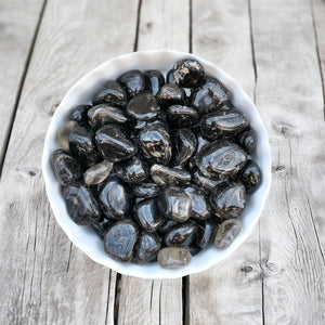 Smoky Quartz Extra Quality Dark Tumbled Stone with Card- Stone of Stress Relief, Grounding and Deep Inner Healing