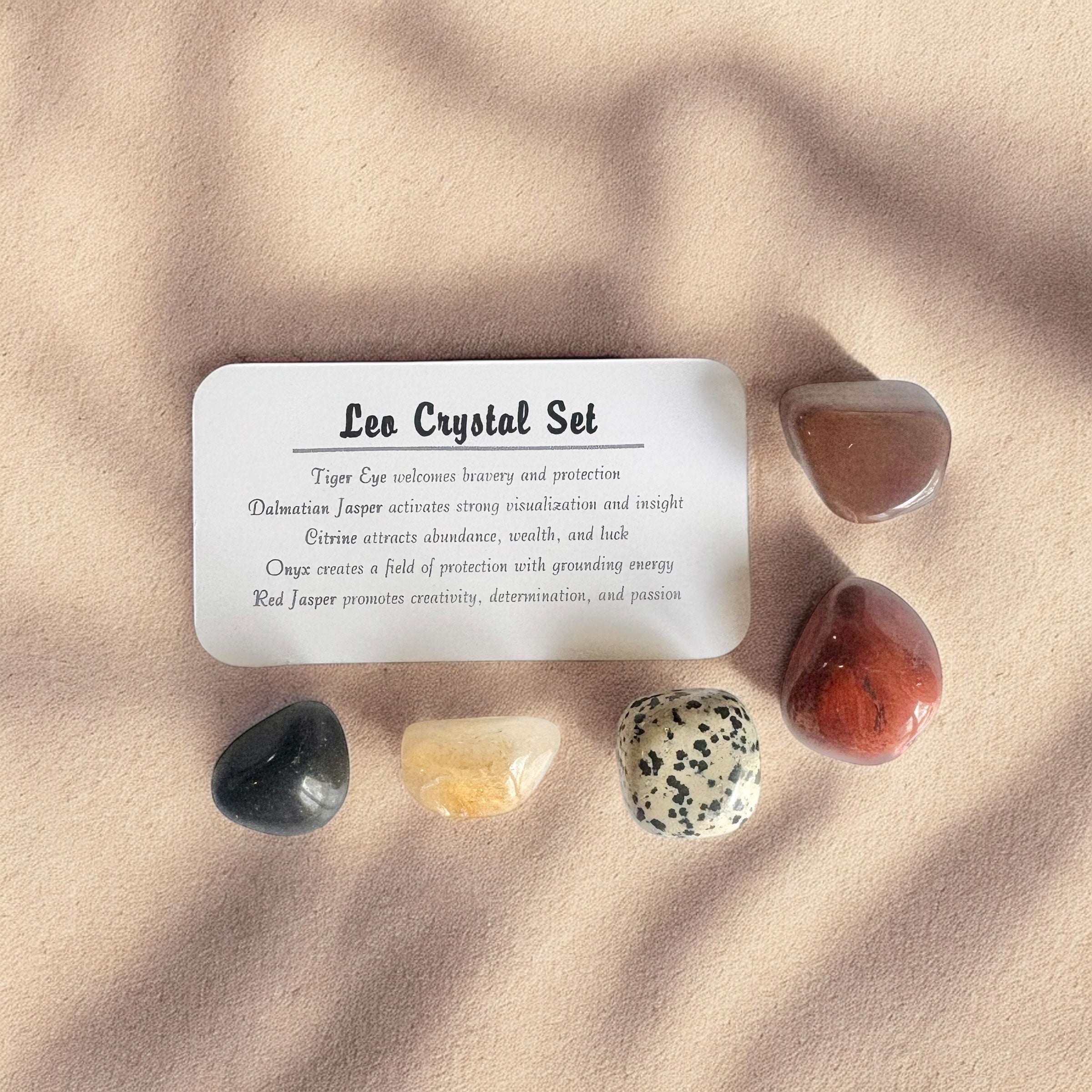 Leo Zodiac Crystal Set in jar