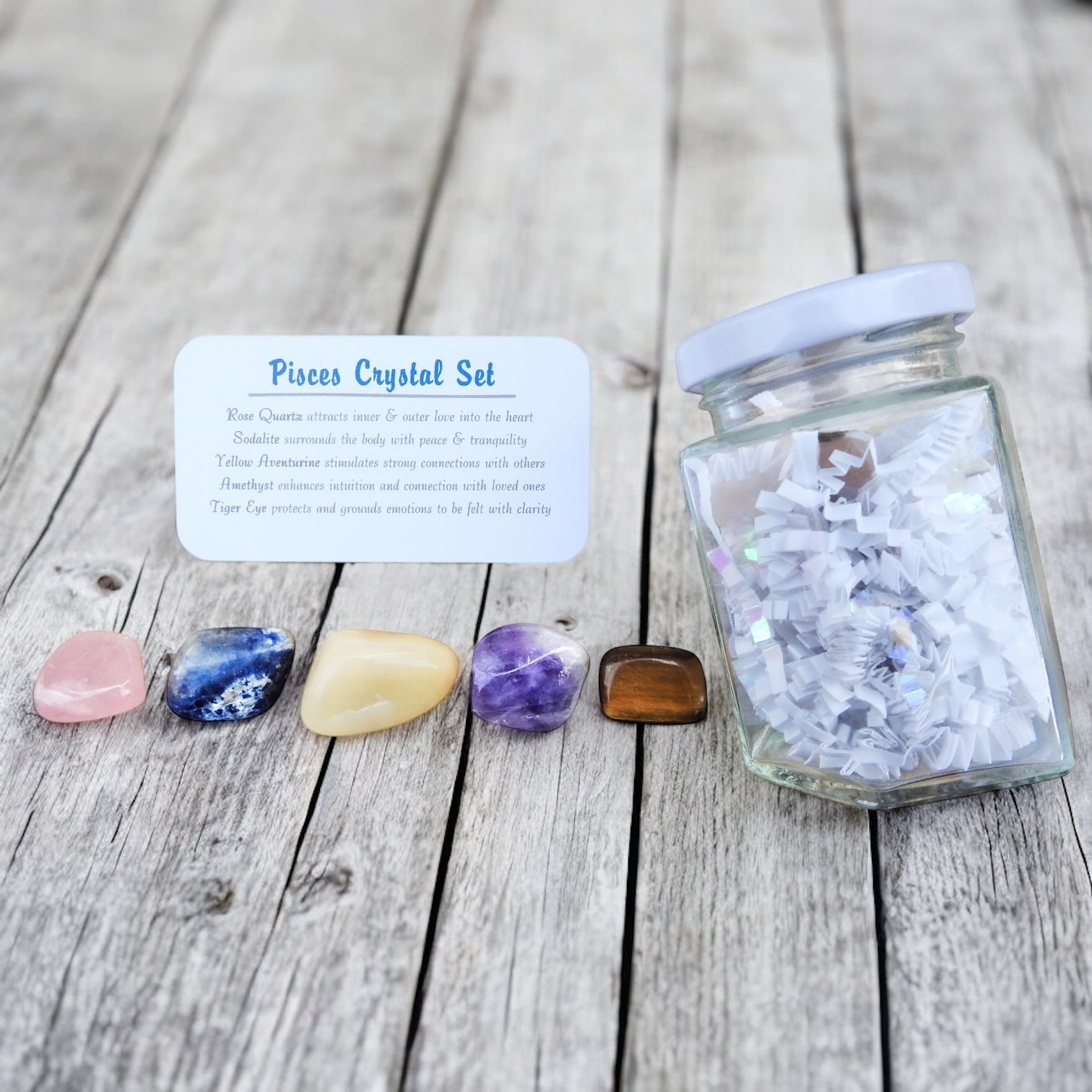 Pisces Zodiac Crystal Set in Jar