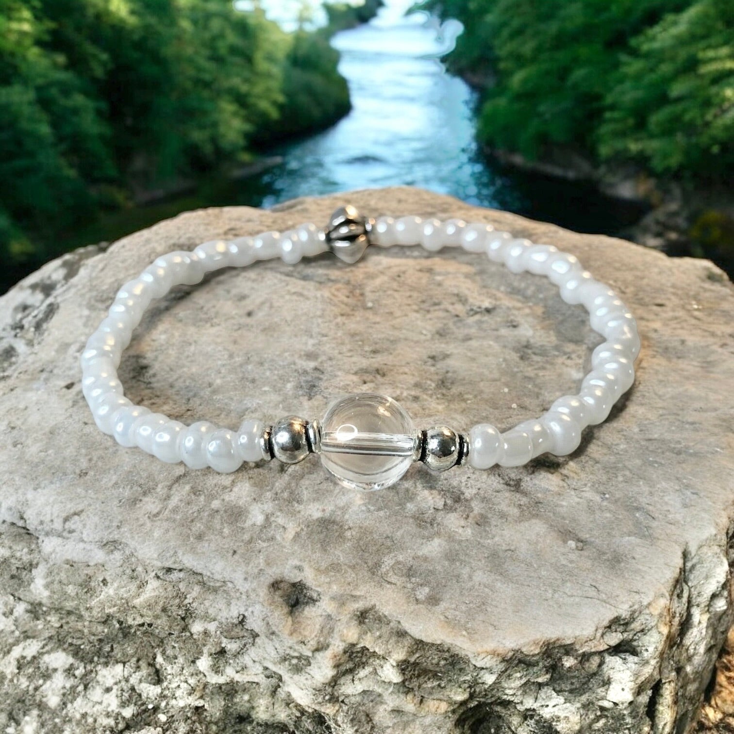 Clear Quartz Bracelet- For Mental Clarity & Whole Body Healing - Mindful Intentions