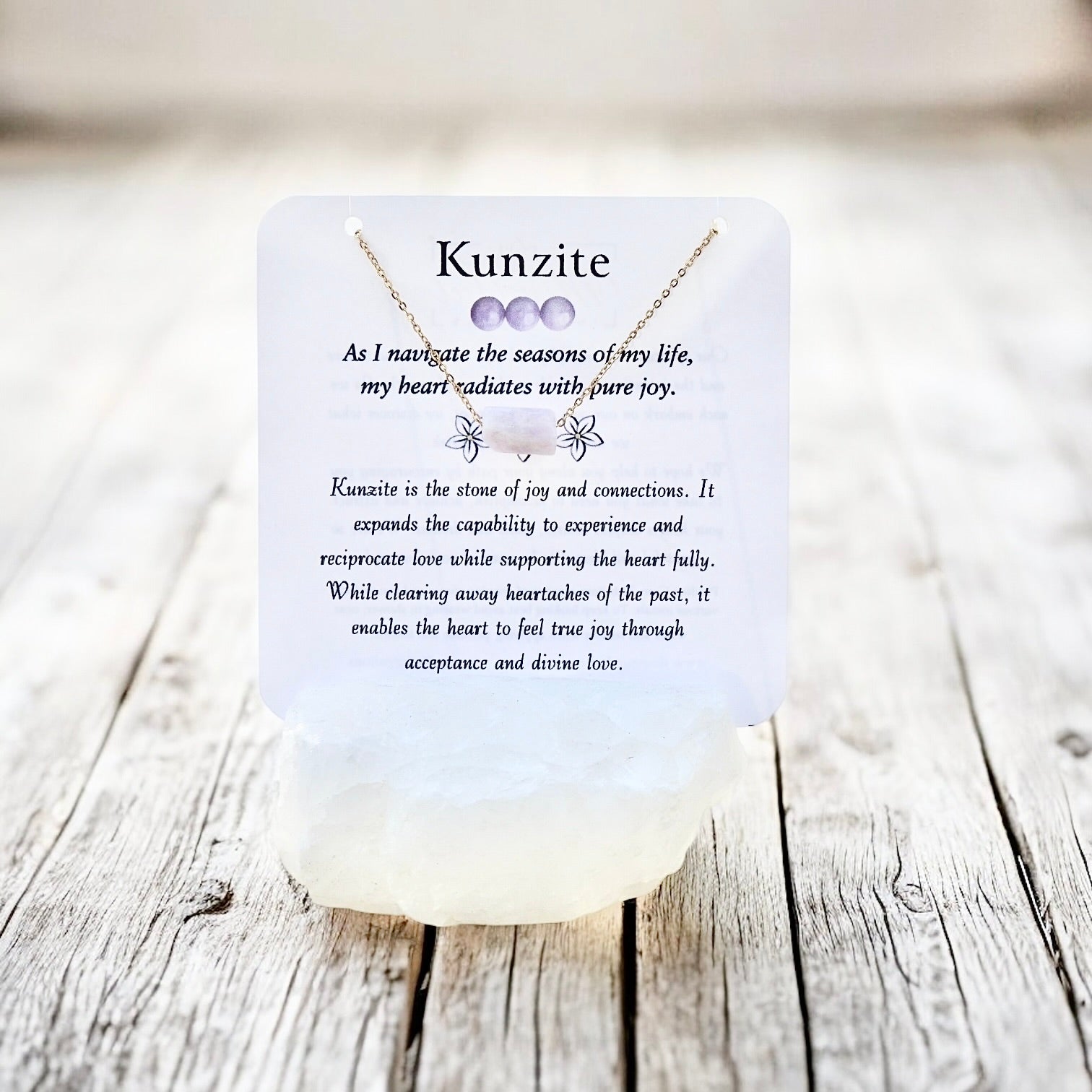 Kunzite Necklace- Stone of Joy, Emotional Balance, & New Relationships - Mindful Intentions