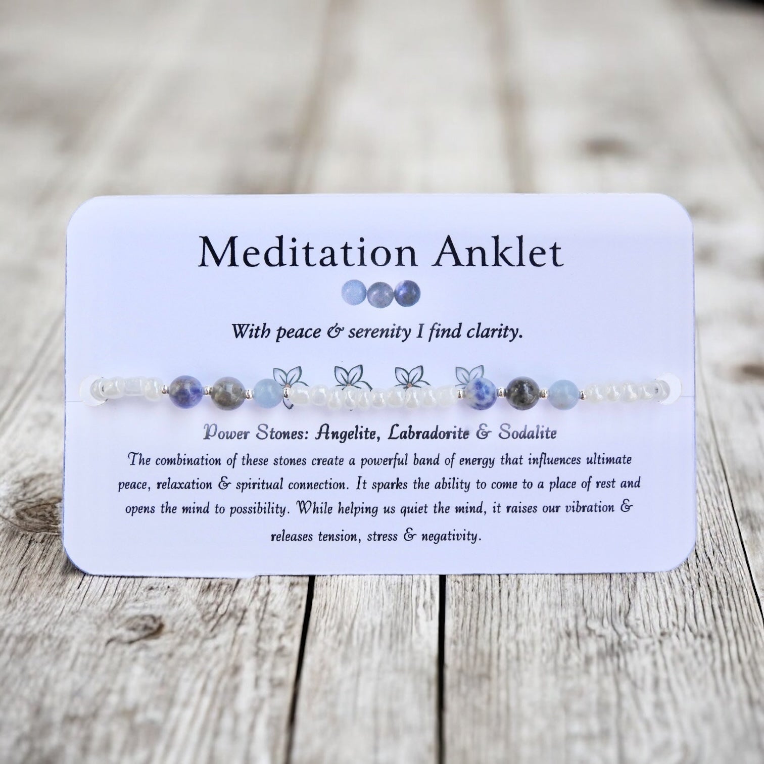 Meditation Anklet - Beaded Anklet - Mindful Intentions