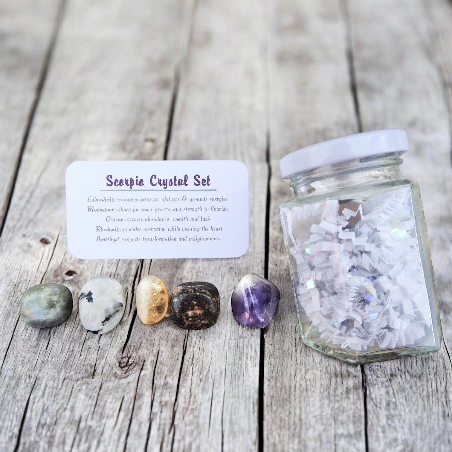 Scorpio Zodiac Crystal Set in Jar