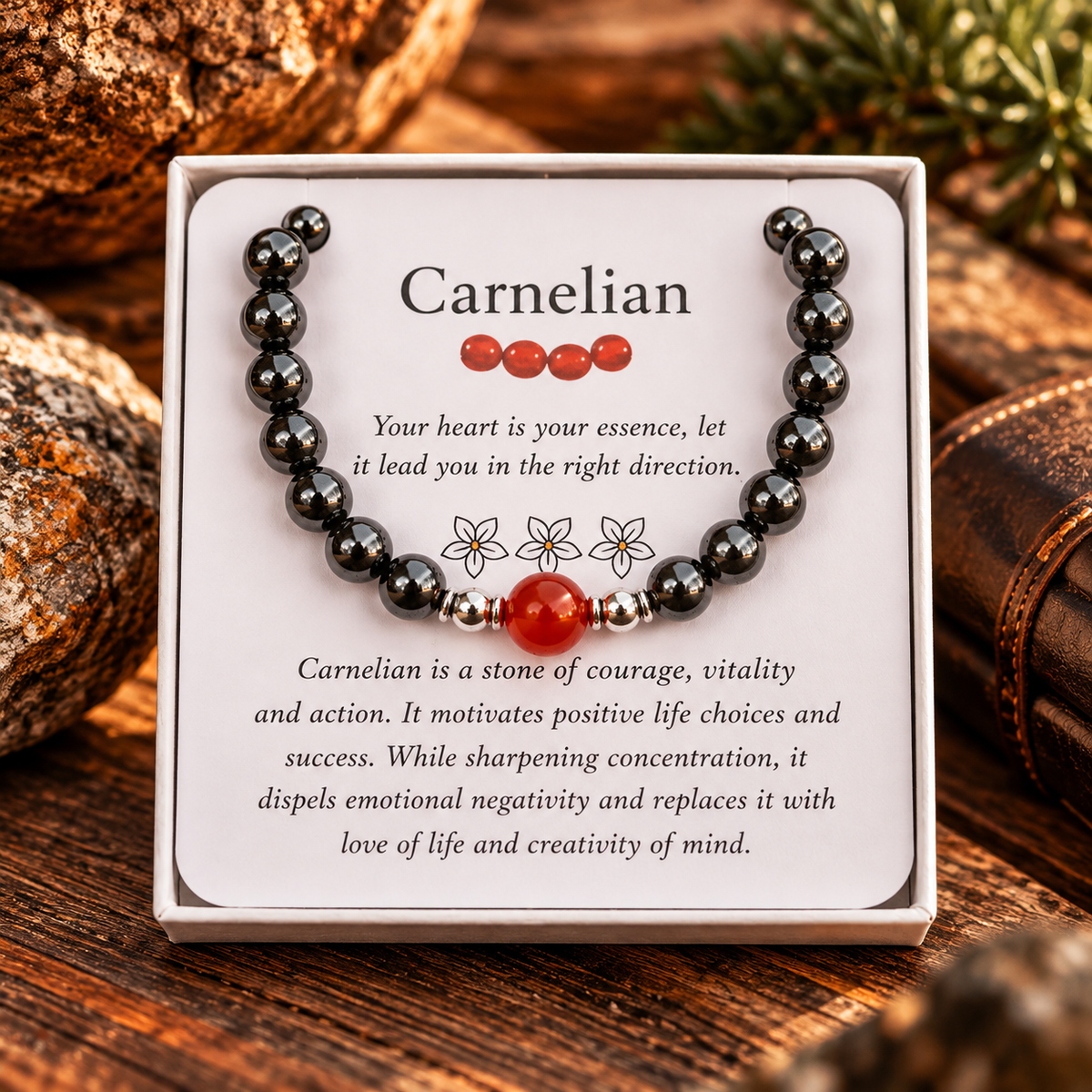 Carnelian Bracelet For Determination, Motivation, and Taking Action