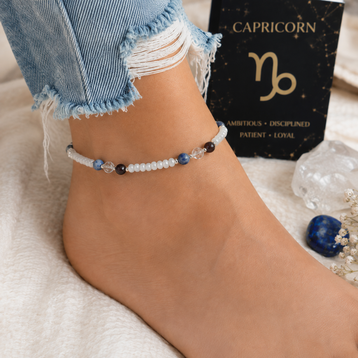 Capricorn Anklet - Zodiac Beaded Anklet