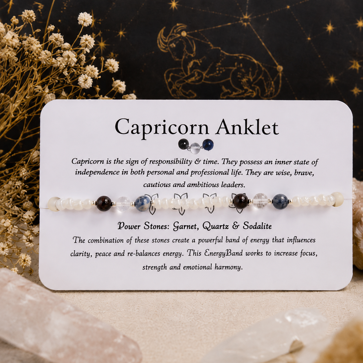 Capricorn Anklet - Zodiac Beaded Anklet