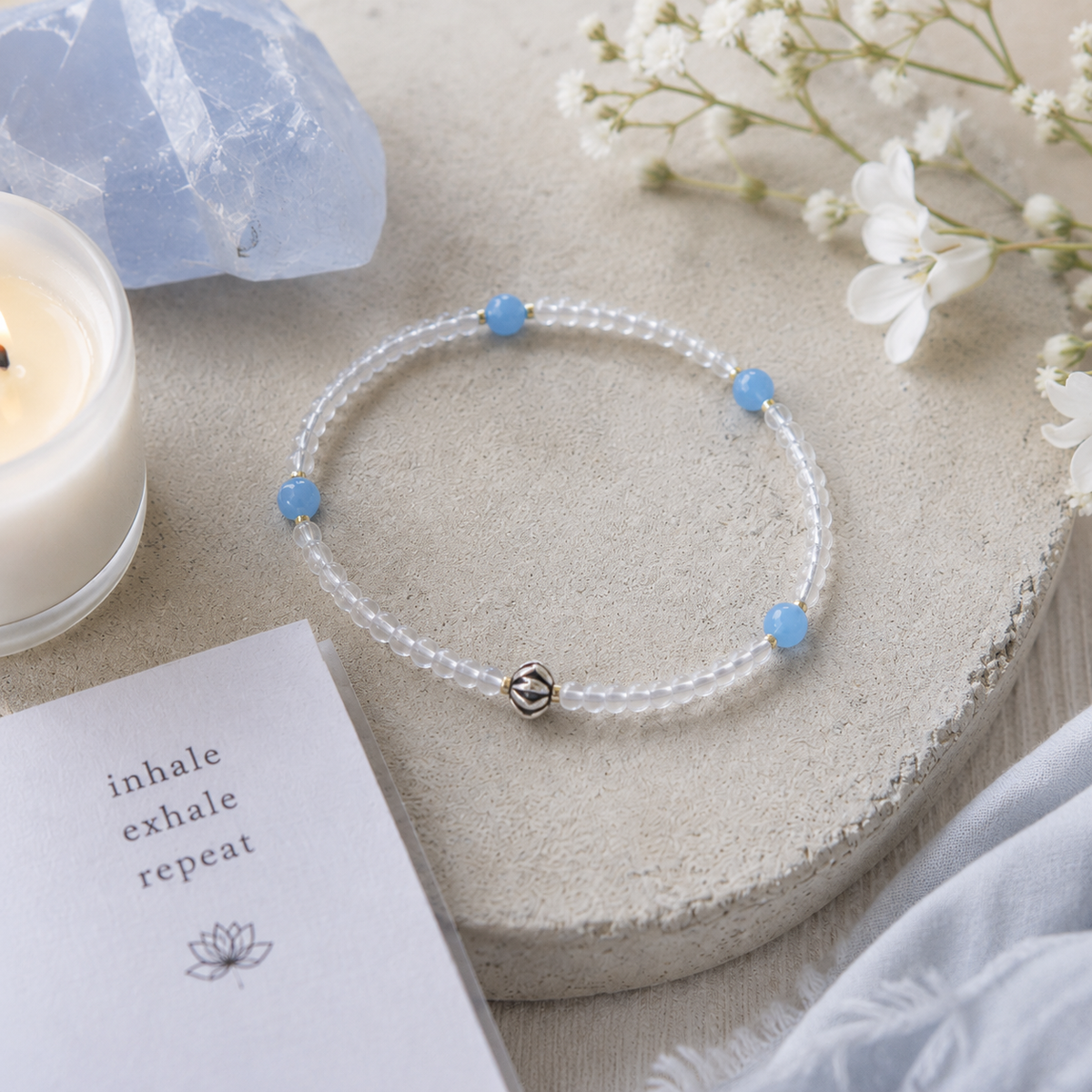 Breathe Anklet - Blue Jade Beaded Anklet