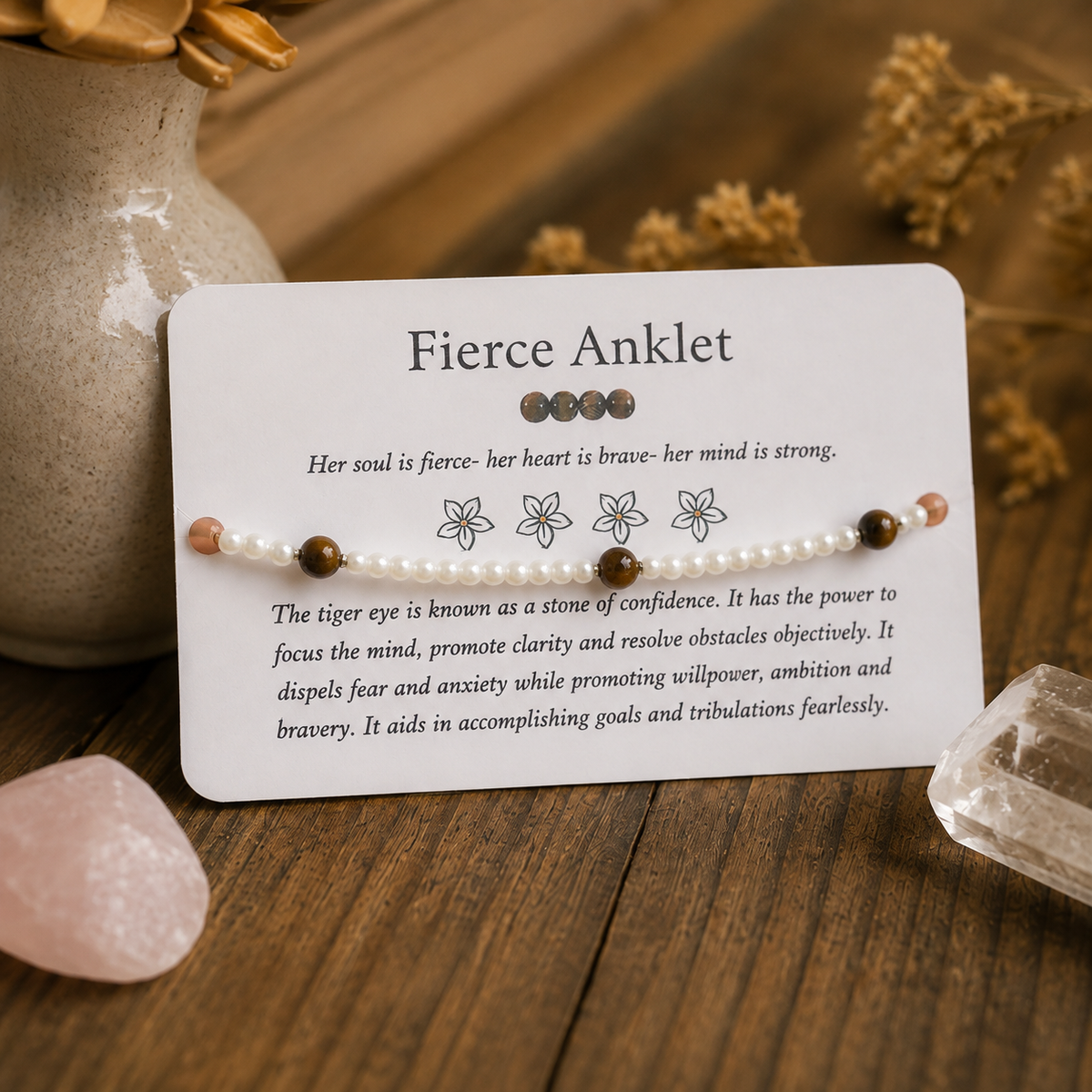 Fierce Anklet - Tiger Eye Beaded Anklet