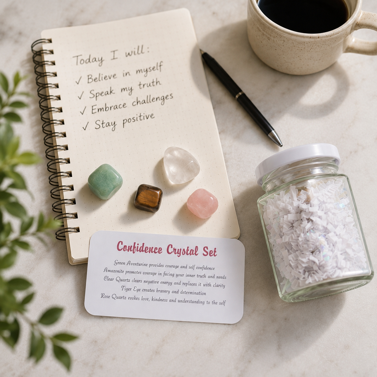 Confidence Crystal Set in Jar